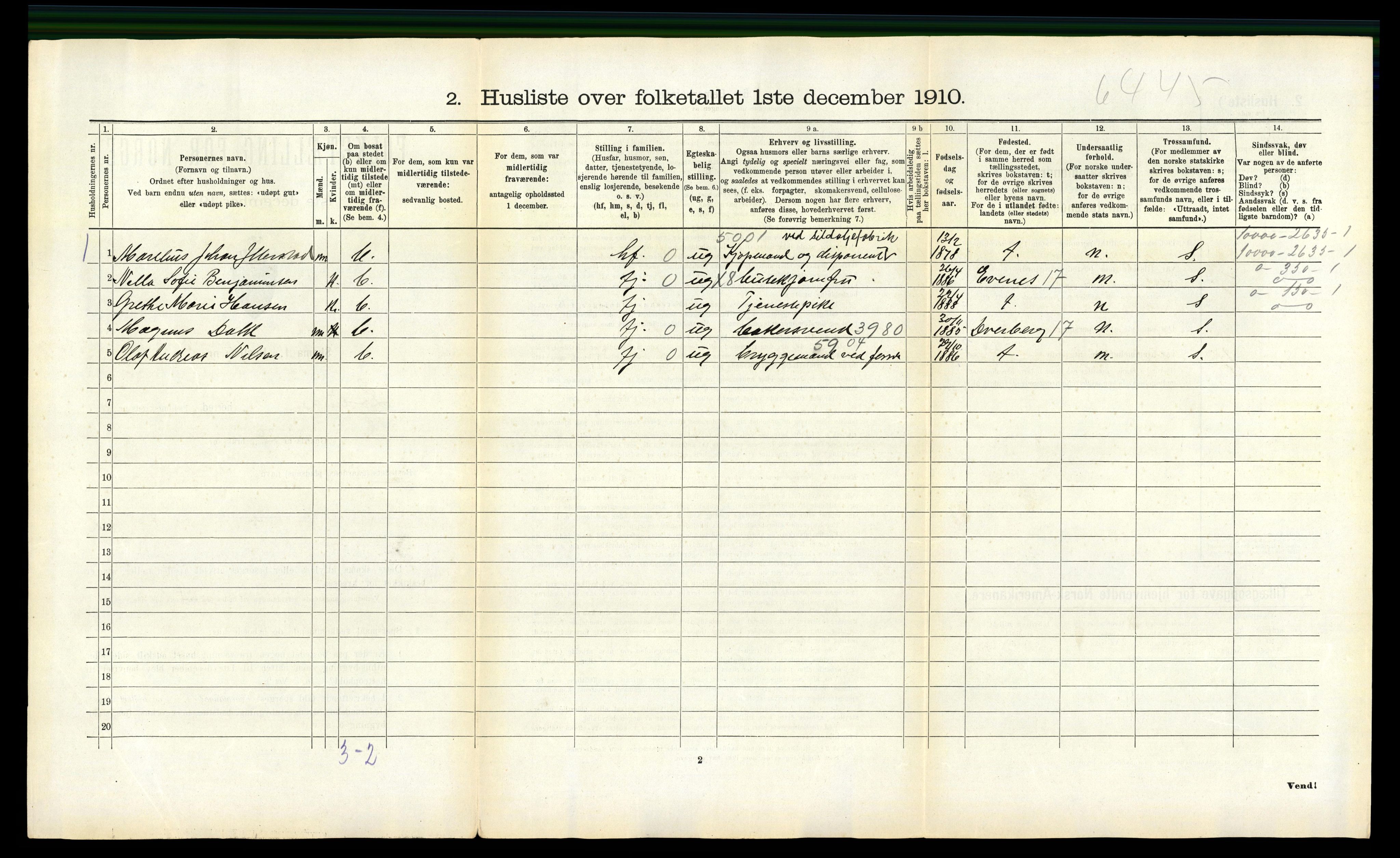 RA, 1910 census for Lødingen, 1910, p. 500