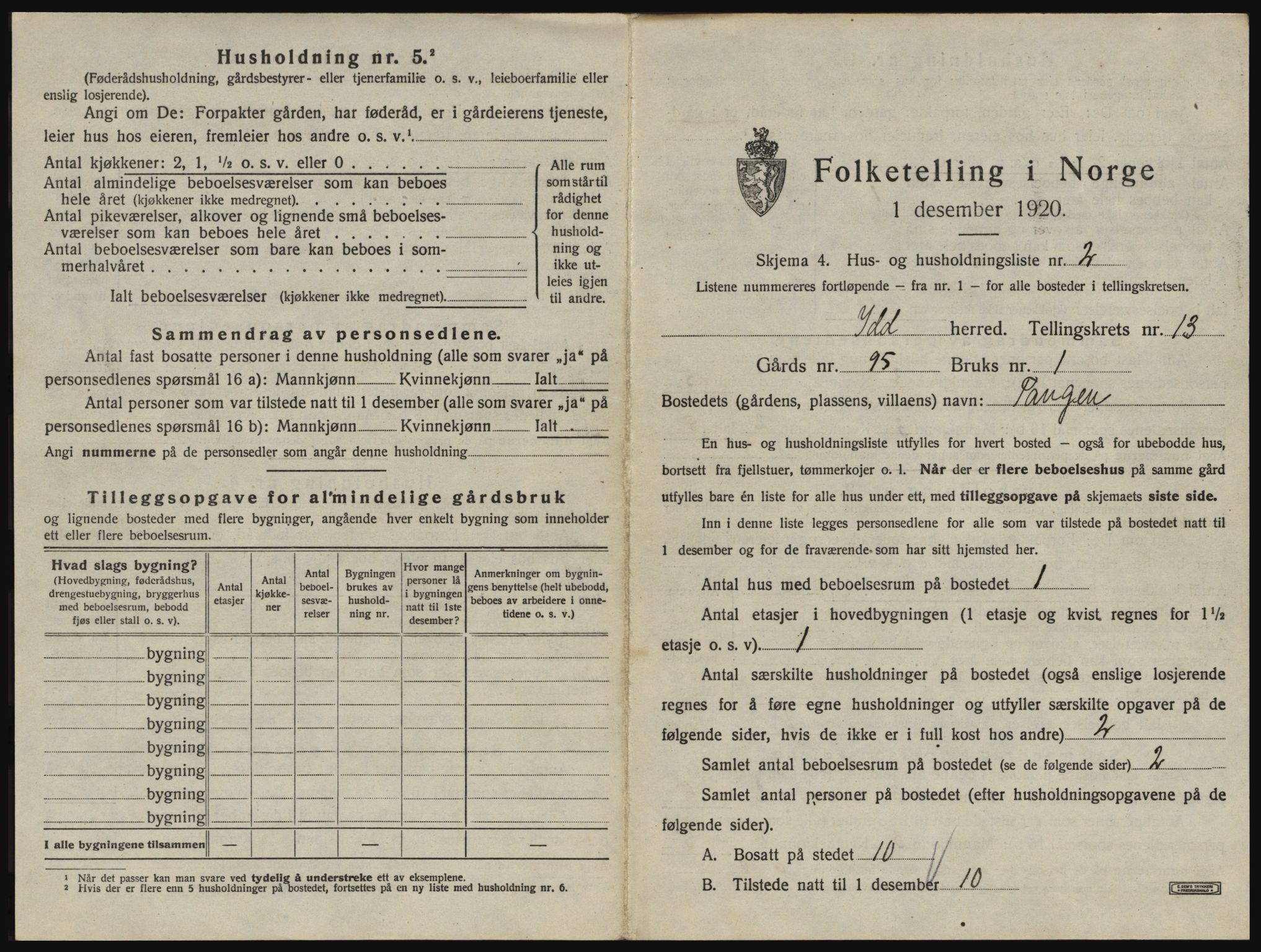 SAO, 1920 census for Idd, 1920, p. 1742