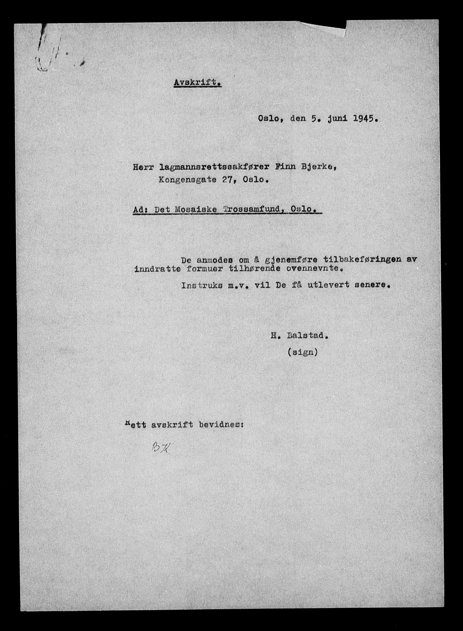 Justisdepartementet, Tilbakeføringskontoret for inndratte formuer, AV/RA-S-1564/H/Hc/Hcc/L0966: --, 1945-1947, p. 155