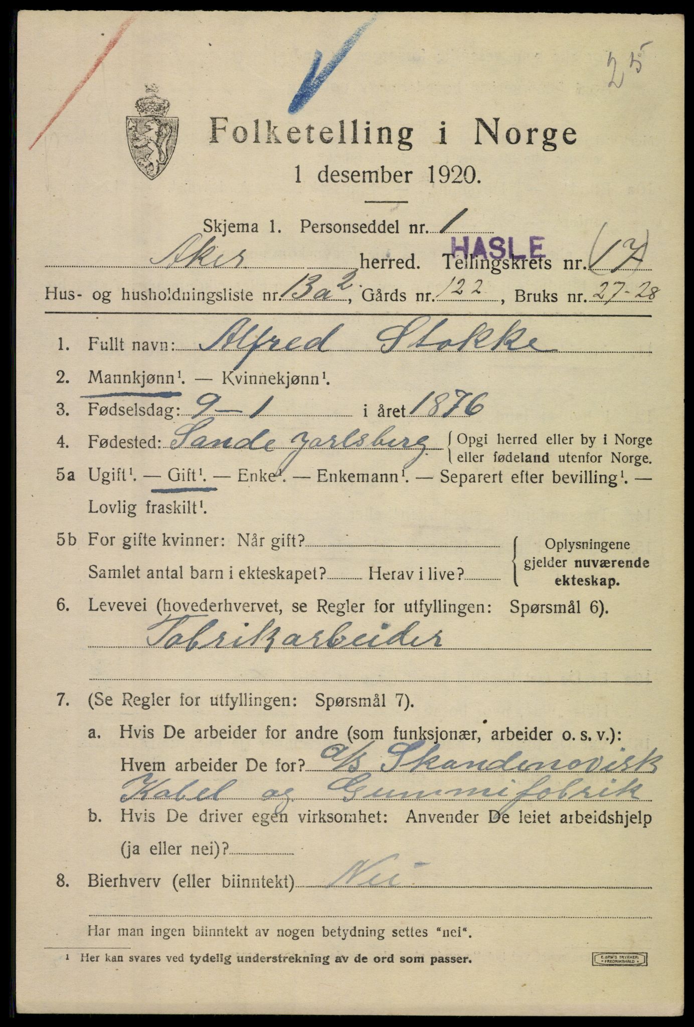 SAO, 1920 census for Aker, 1920, p. 106310