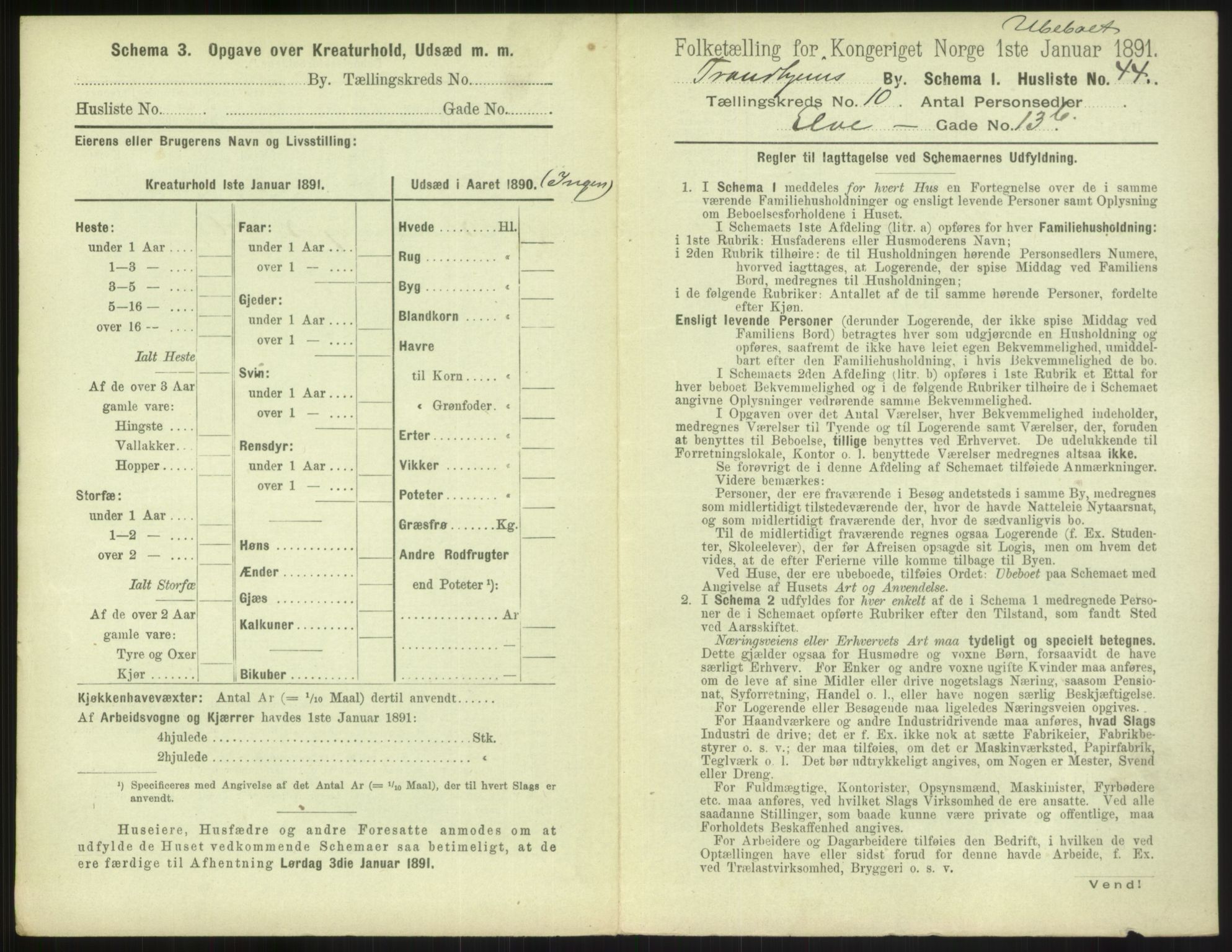 RA, 1891 census for 1601 Trondheim, 1891, p. 1240