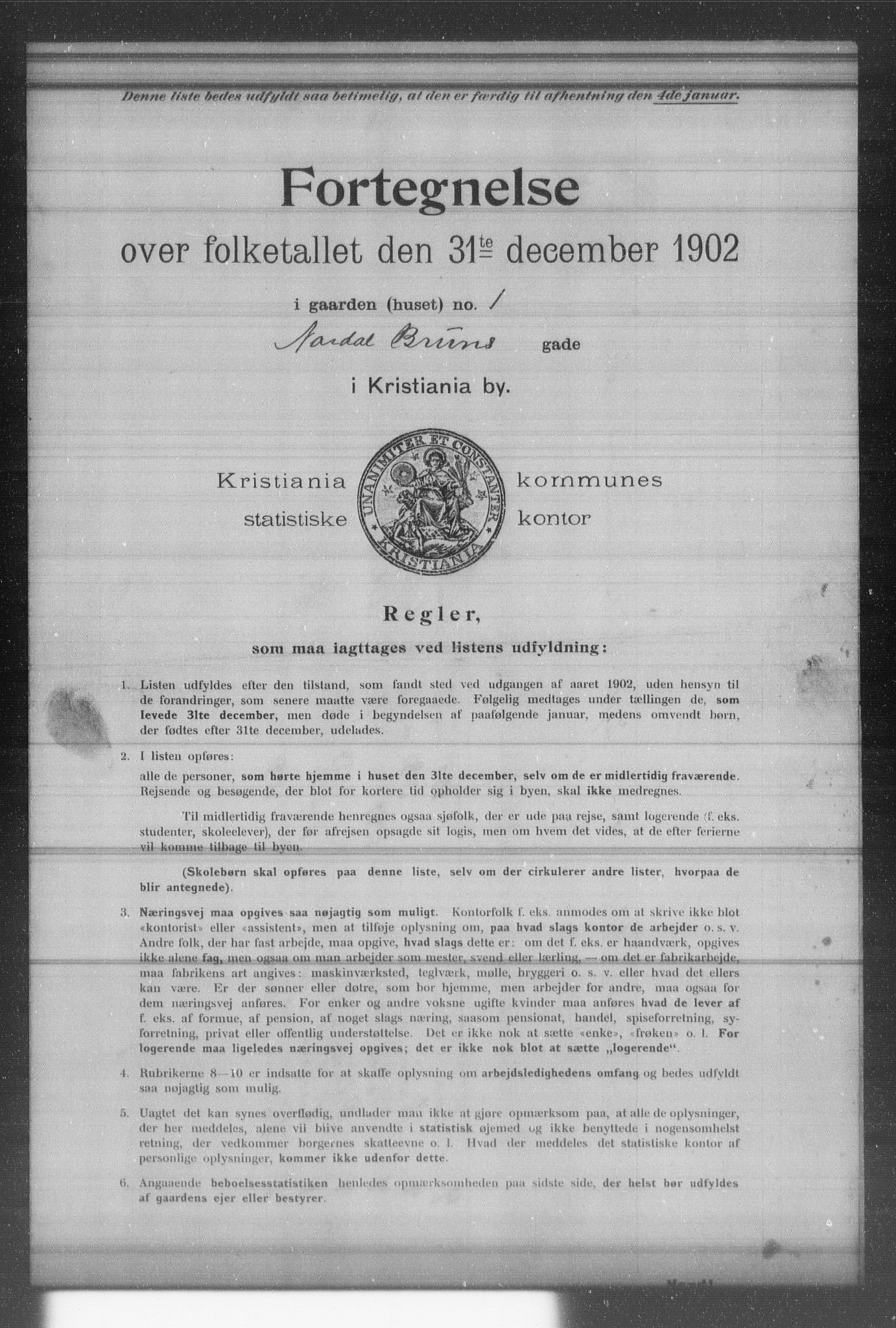 OBA, Municipal Census 1902 for Kristiania, 1902, p. 13542