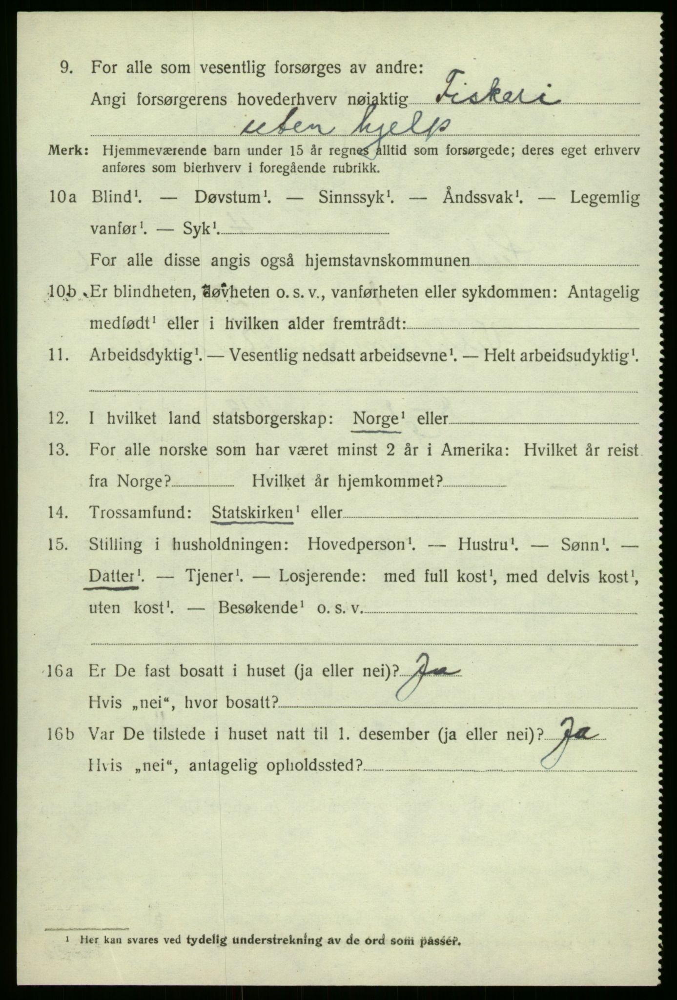 SAB, 1920 census for Solund, 1920, p. 2443