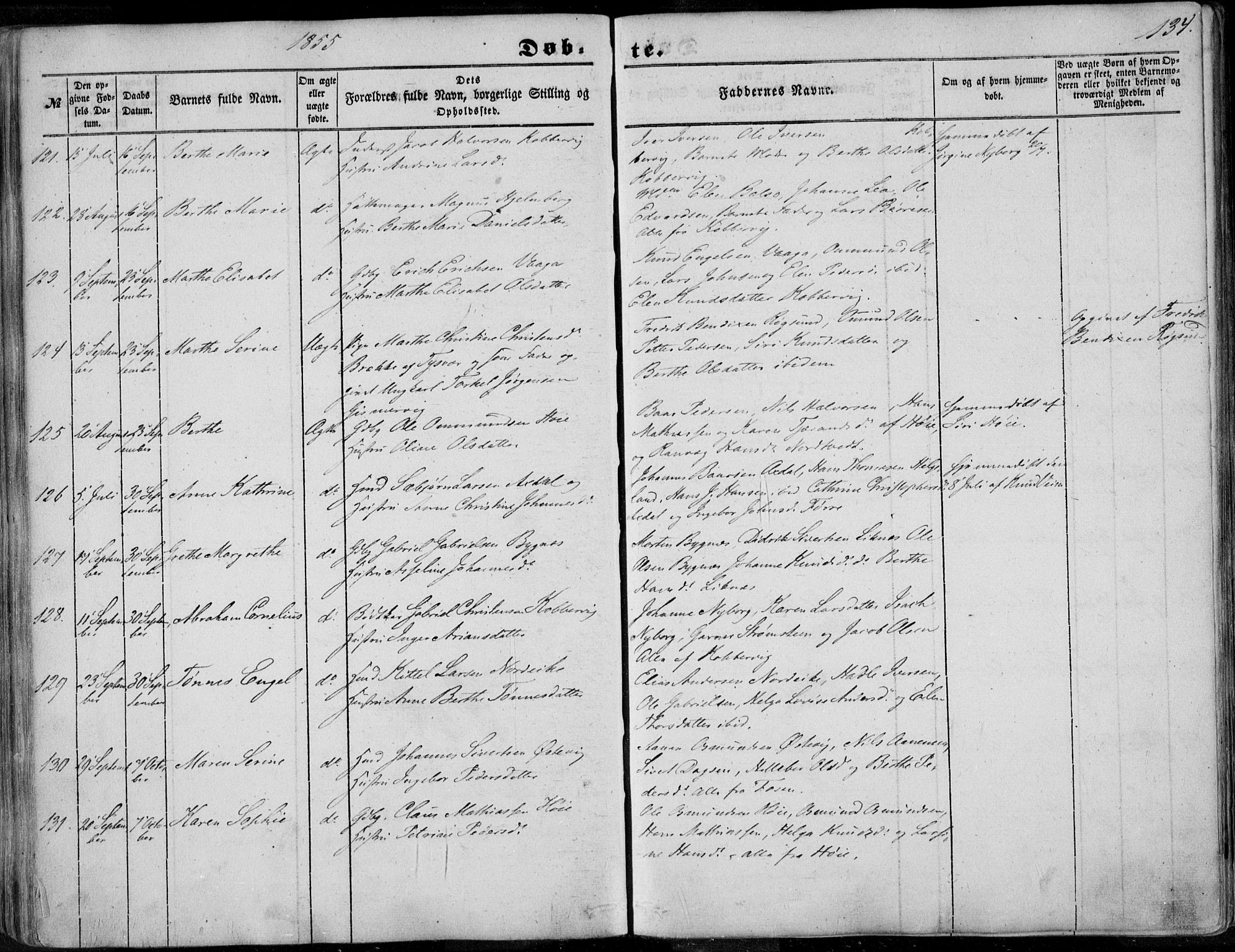 Avaldsnes sokneprestkontor, AV/SAST-A -101851/H/Ha/Haa/L0008: Parish register (official) no. A 8, 1847-1857, p. 134