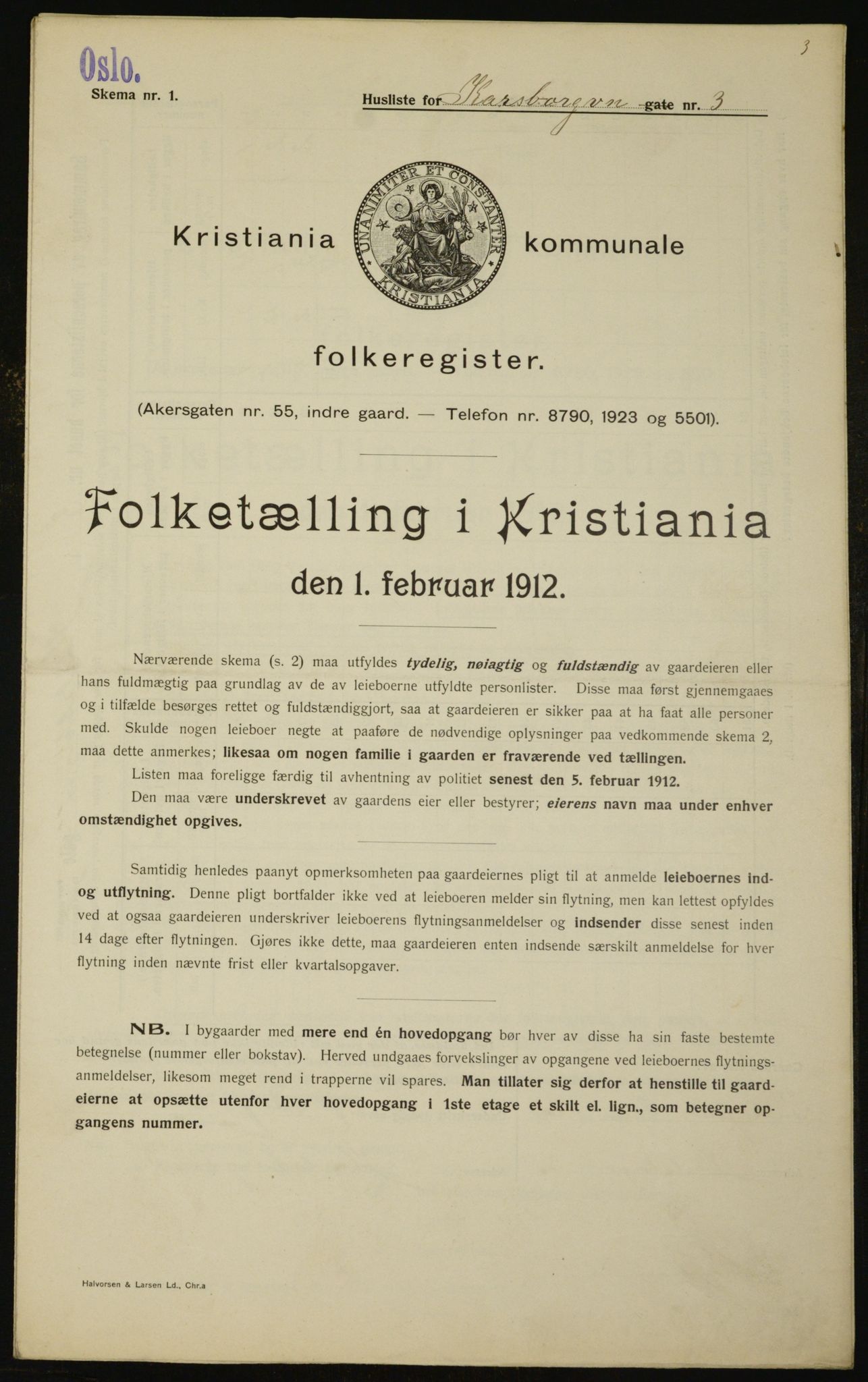 OBA, Municipal Census 1912 for Kristiania, 1912, p. 49254