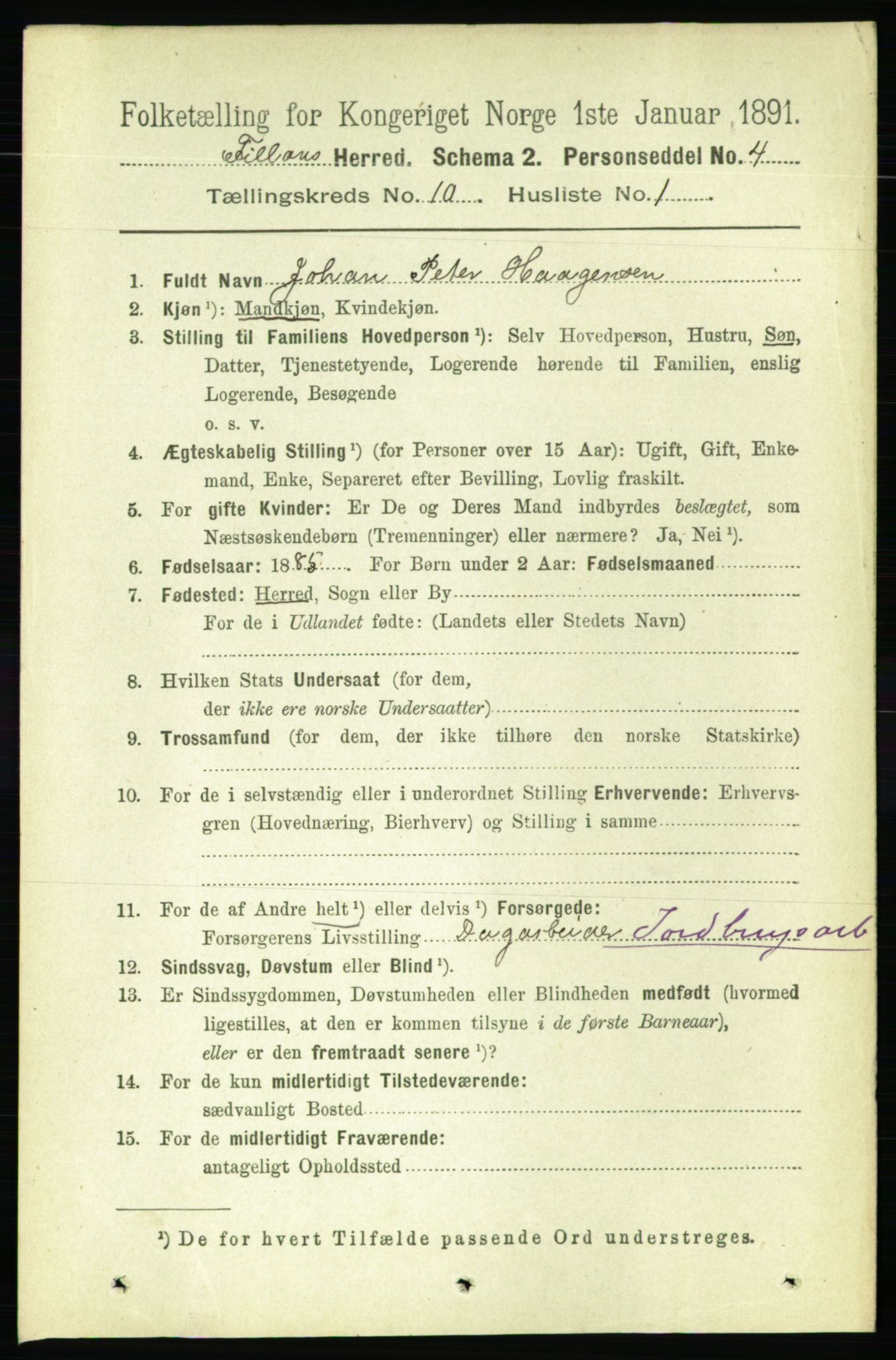 RA, 1891 census for 1616 Fillan, 1891, p. 2644