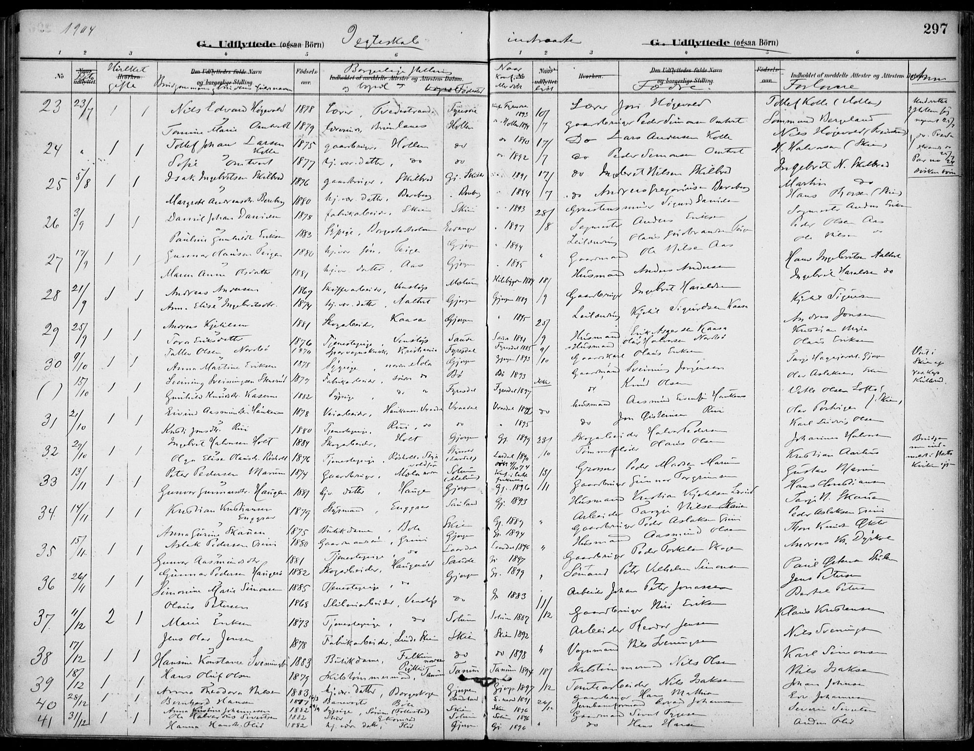 Gjerpen kirkebøker, AV/SAKO-A-265/F/Fa/L0011: Parish register (official) no. I 11, 1896-1904, p. 297