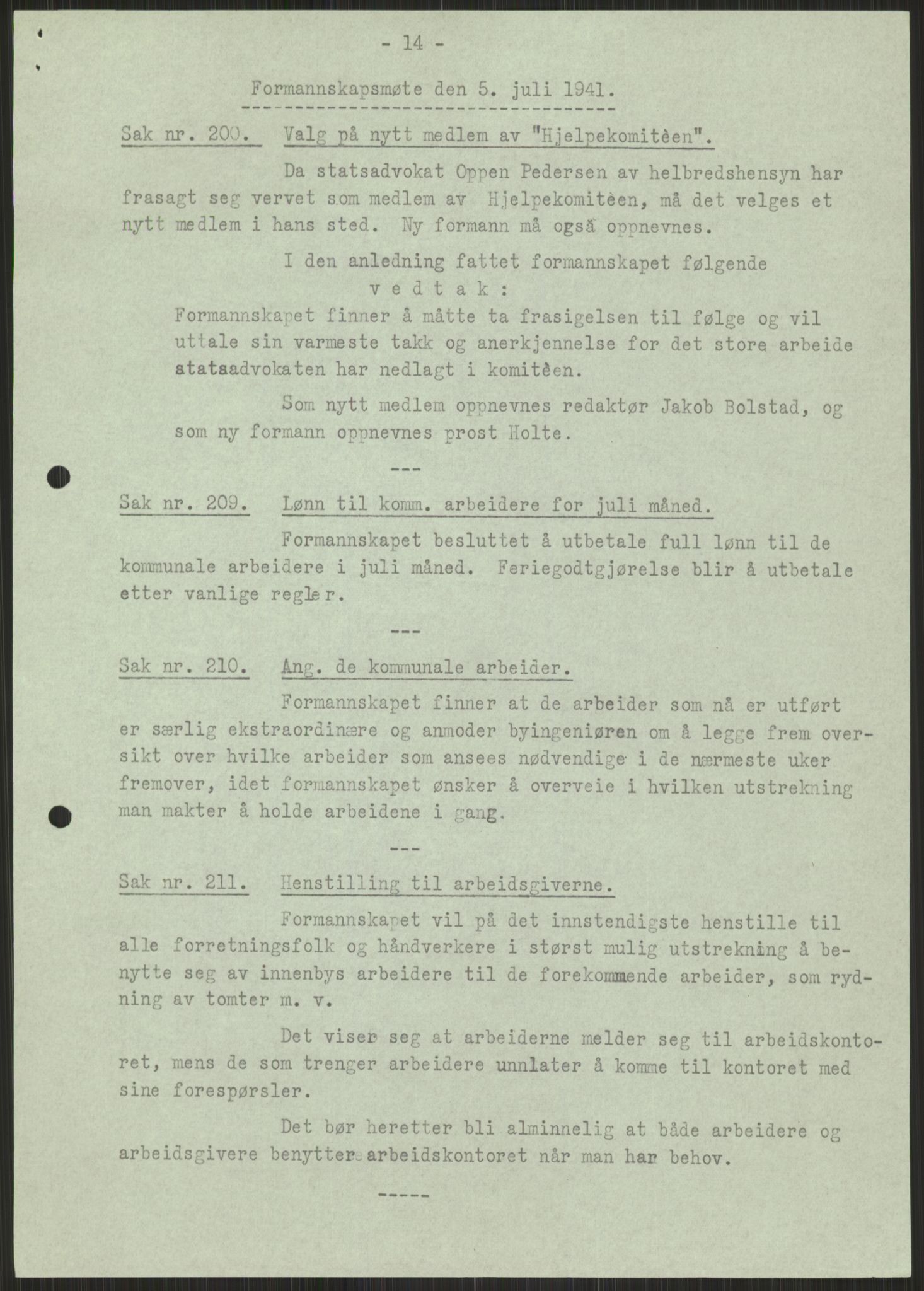 Forsvaret, Forsvarets krigshistoriske avdeling, AV/RA-RAFA-2017/Y/Ya/L0015: II-C-11-31 - Fylkesmenn.  Rapporter om krigsbegivenhetene 1940., 1940, p. 730