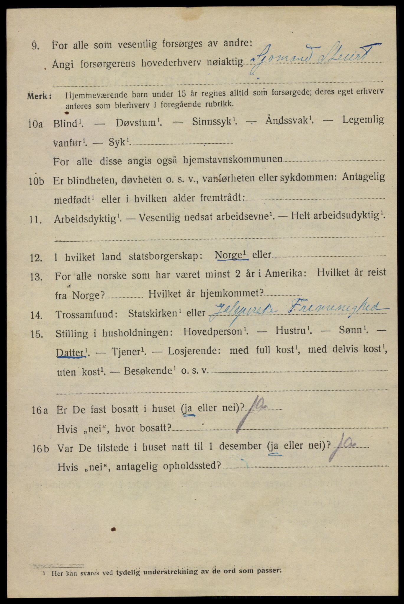 SAKO, 1920 census for Sandefjord, 1920, p. 4307