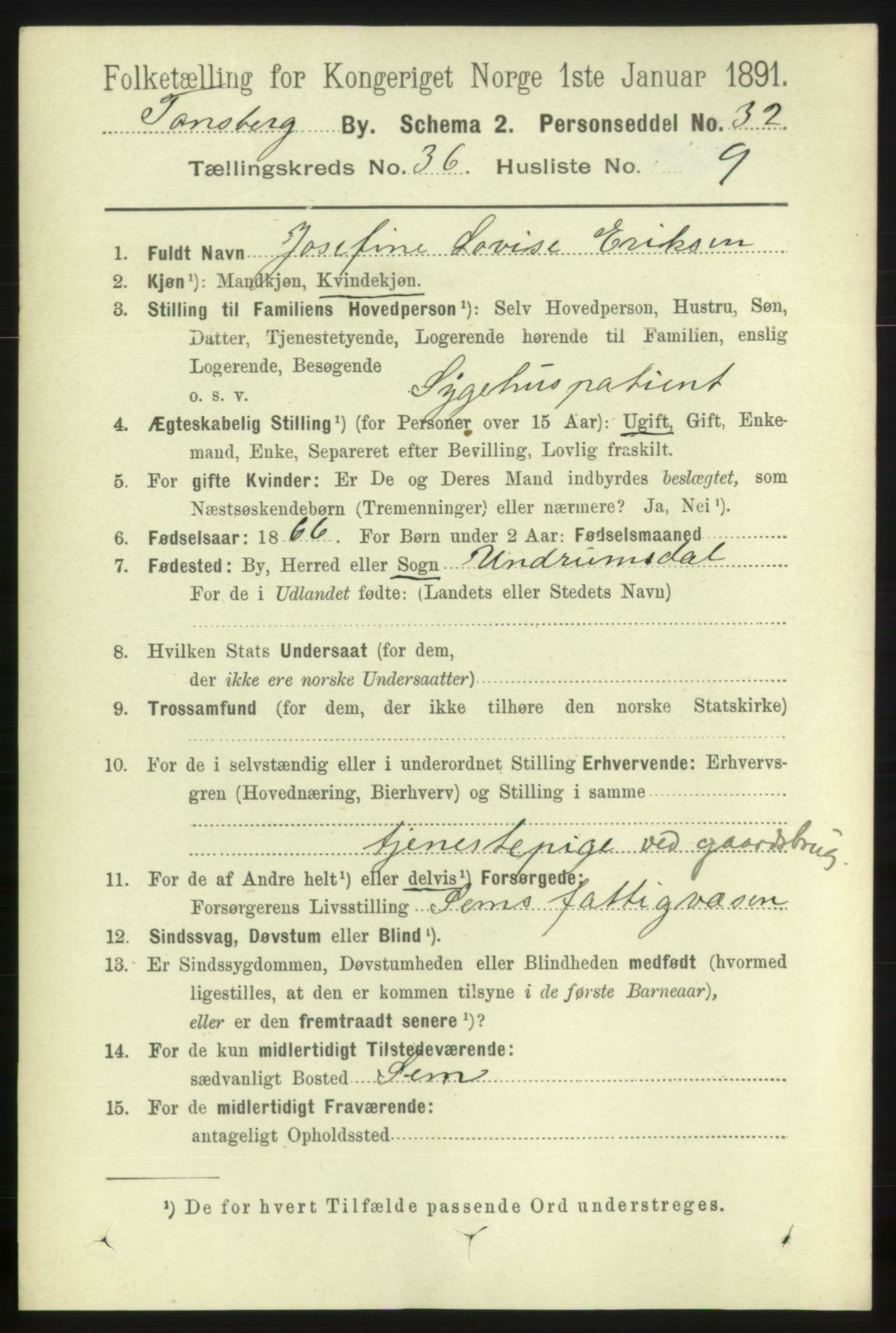 RA, 1891 census for 0705 Tønsberg, 1891, p. 7973