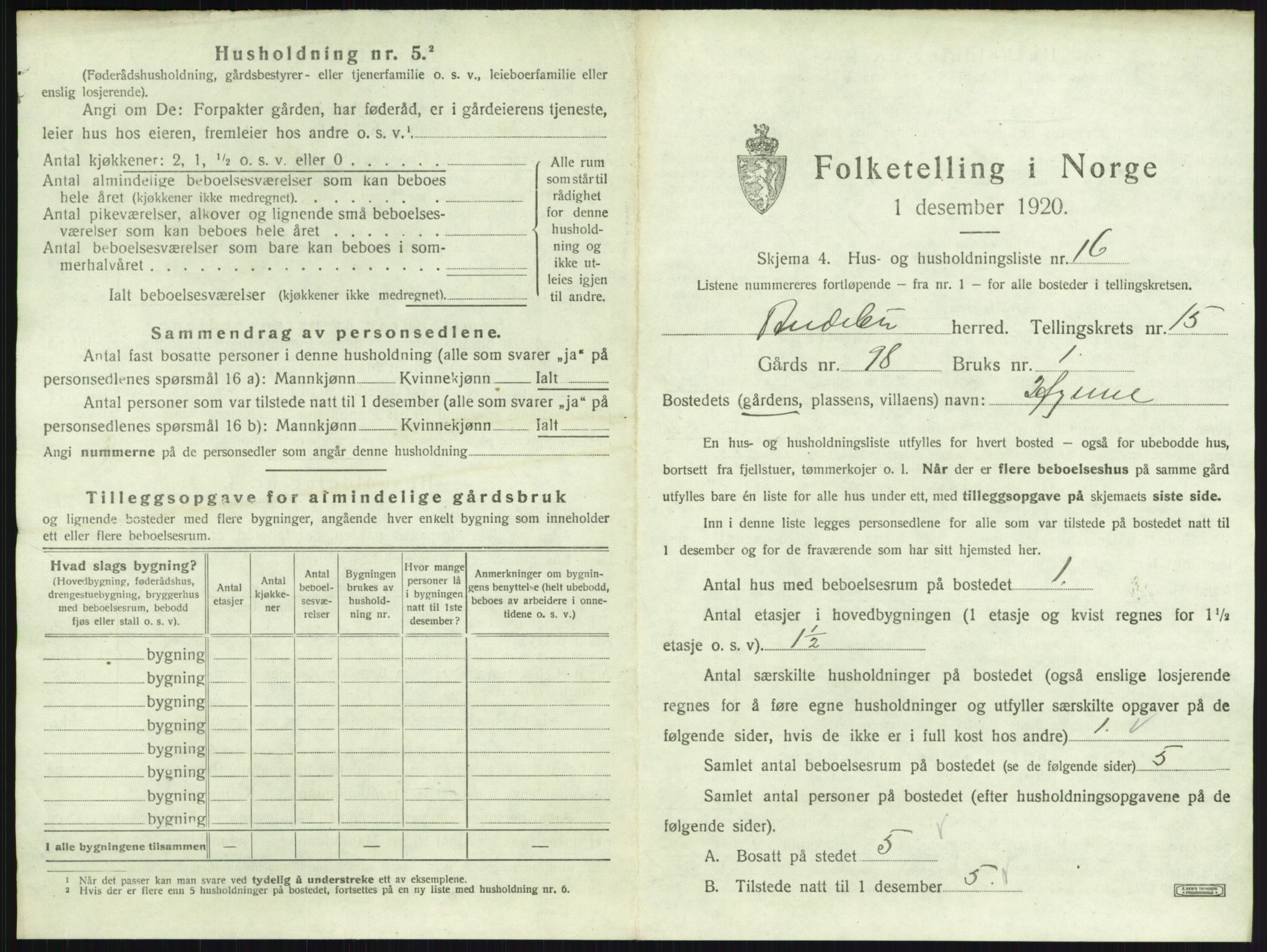 SAKO, 1920 census for Andebu, 1920, p. 869