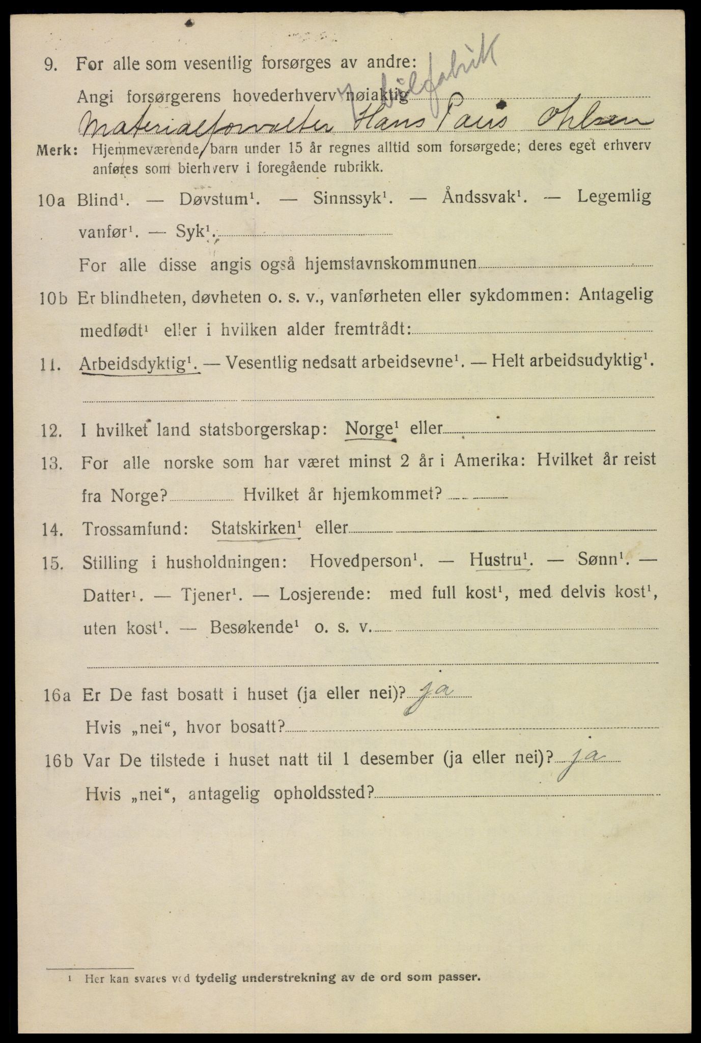SAKO, 1920 census for Fredriksvern, 1920, p. 408