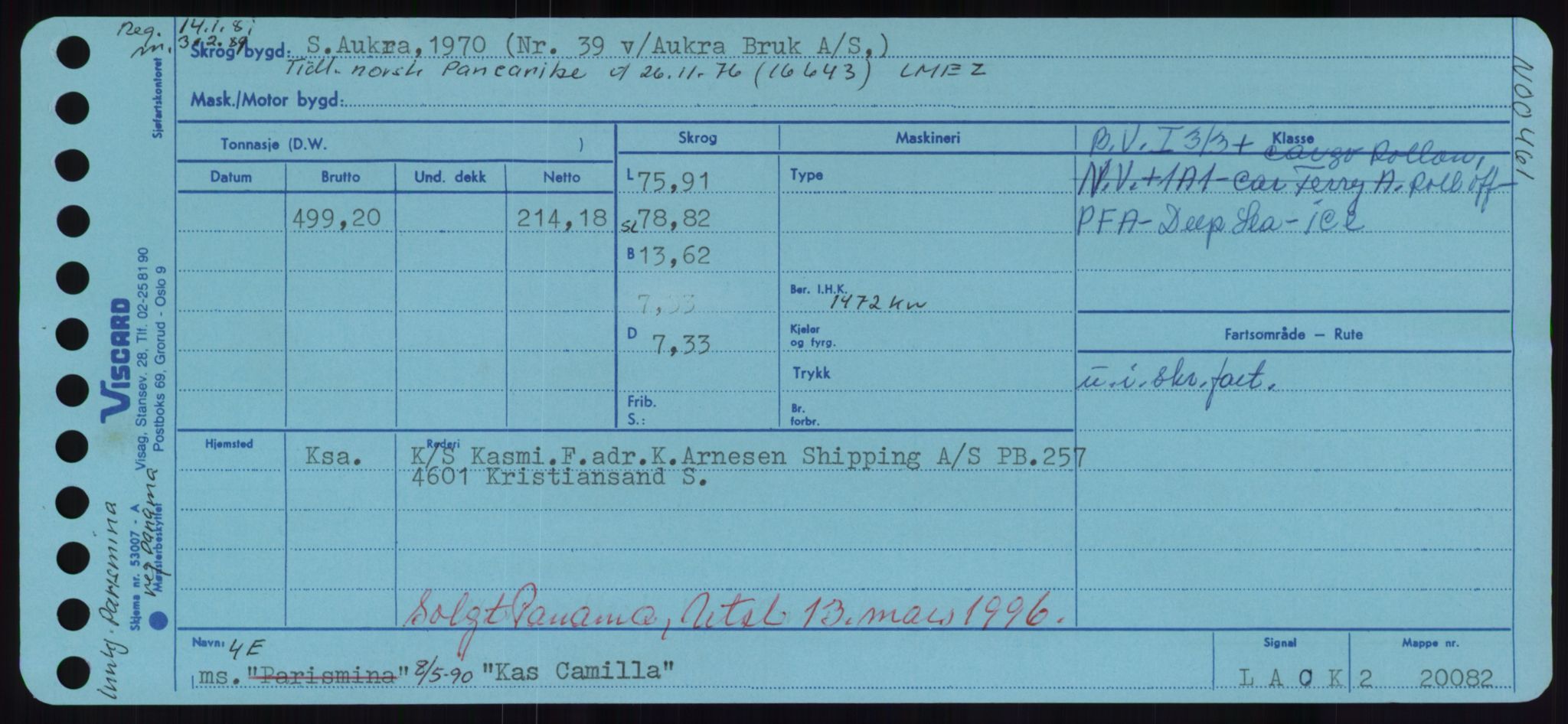 Sjøfartsdirektoratet med forløpere, Skipsmålingen, RA/S-1627/H/Hd/L0020: Fartøy, K-Kon, p. 155