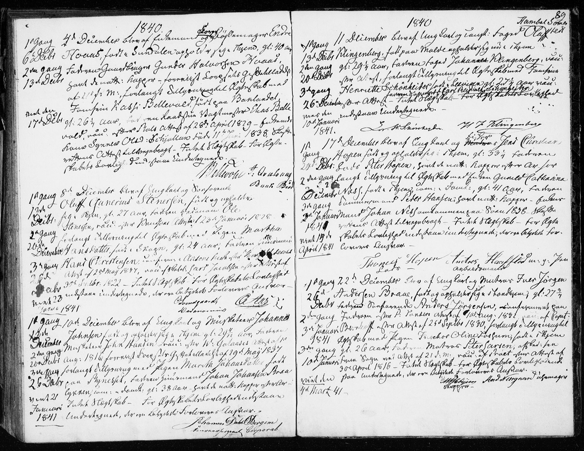 Ministerialprotokoller, klokkerbøker og fødselsregistre - Sør-Trøndelag, SAT/A-1456/601/L0046: Parish register (official) no. 601A14, 1830-1841, p. 89