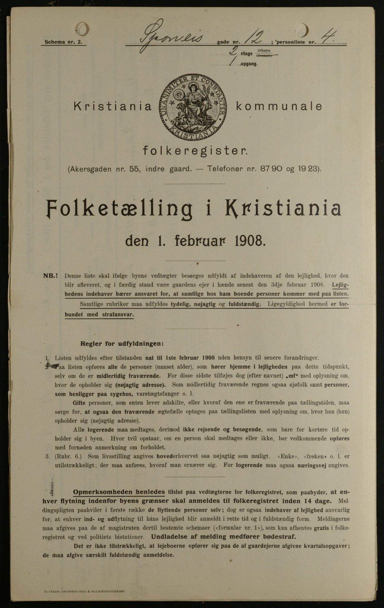 OBA, Municipal Census 1908 for Kristiania, 1908, p. 90429