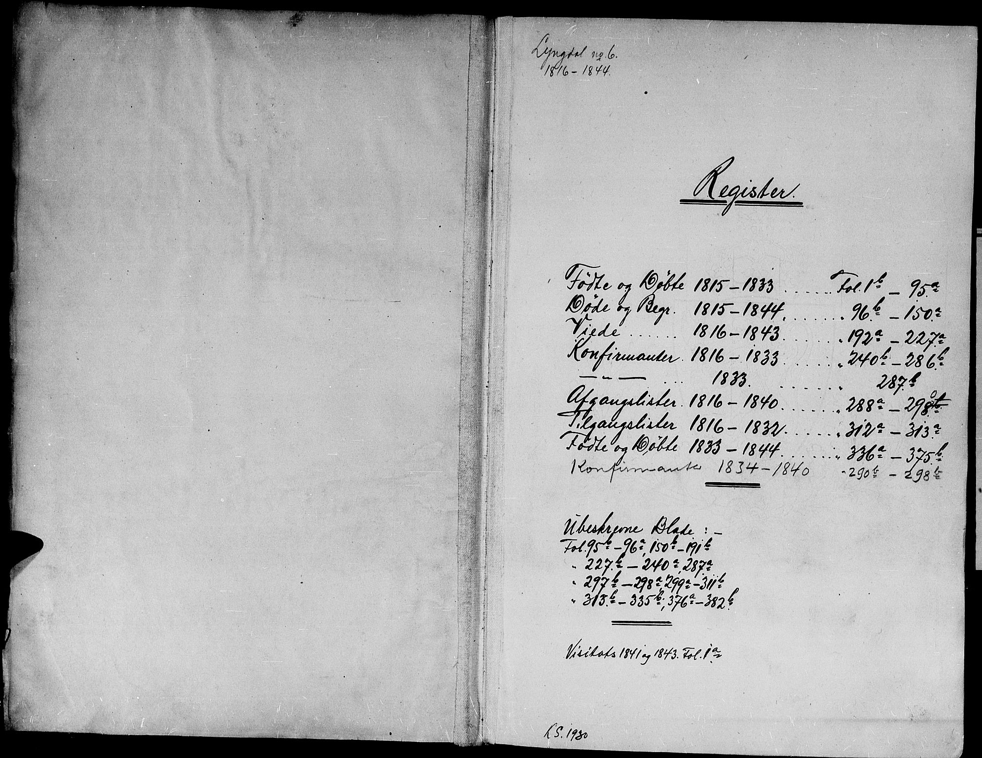 Lyngdal sokneprestkontor, SAK/1111-0029/F/Fb/Fbc/L0001: Parish register (copy) no. B 1, 1815-1844