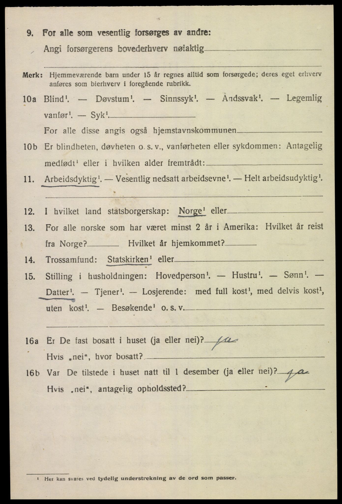SAK, 1920 census for Øyslebø, 1920, p. 1303