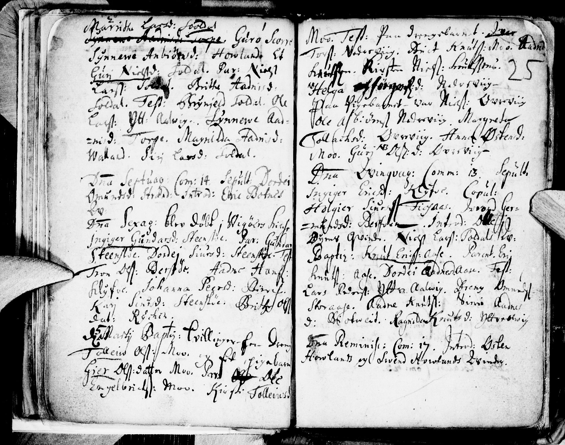 Kvam sokneprestembete, SAB/A-76201/H/Haa: Parish register (official) no. A 1, 1690-1741, p. 25