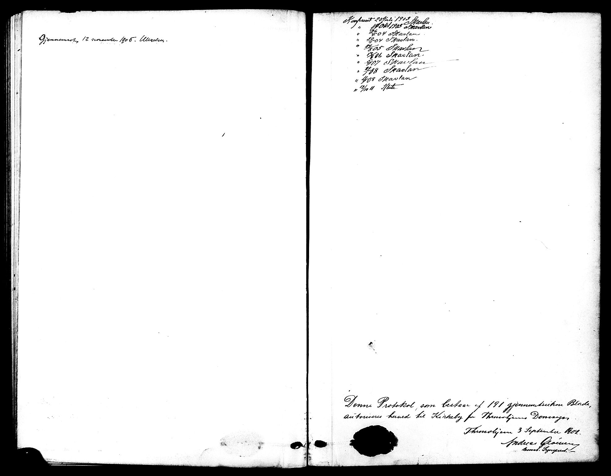 Ministerialprotokoller, klokkerbøker og fødselsregistre - Sør-Trøndelag, AV/SAT-A-1456/601/L0095: Parish register (copy) no. 601C13, 1902-1911