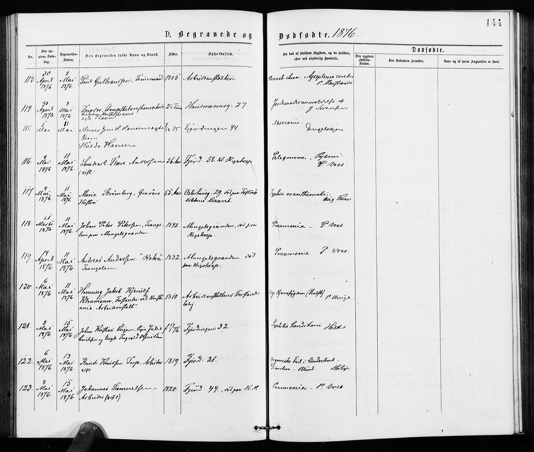 Jakob prestekontor Kirkebøker, AV/SAO-A-10850/F/Fa/L0002: Parish register (official) no. 2, 1875-1879, p. 144