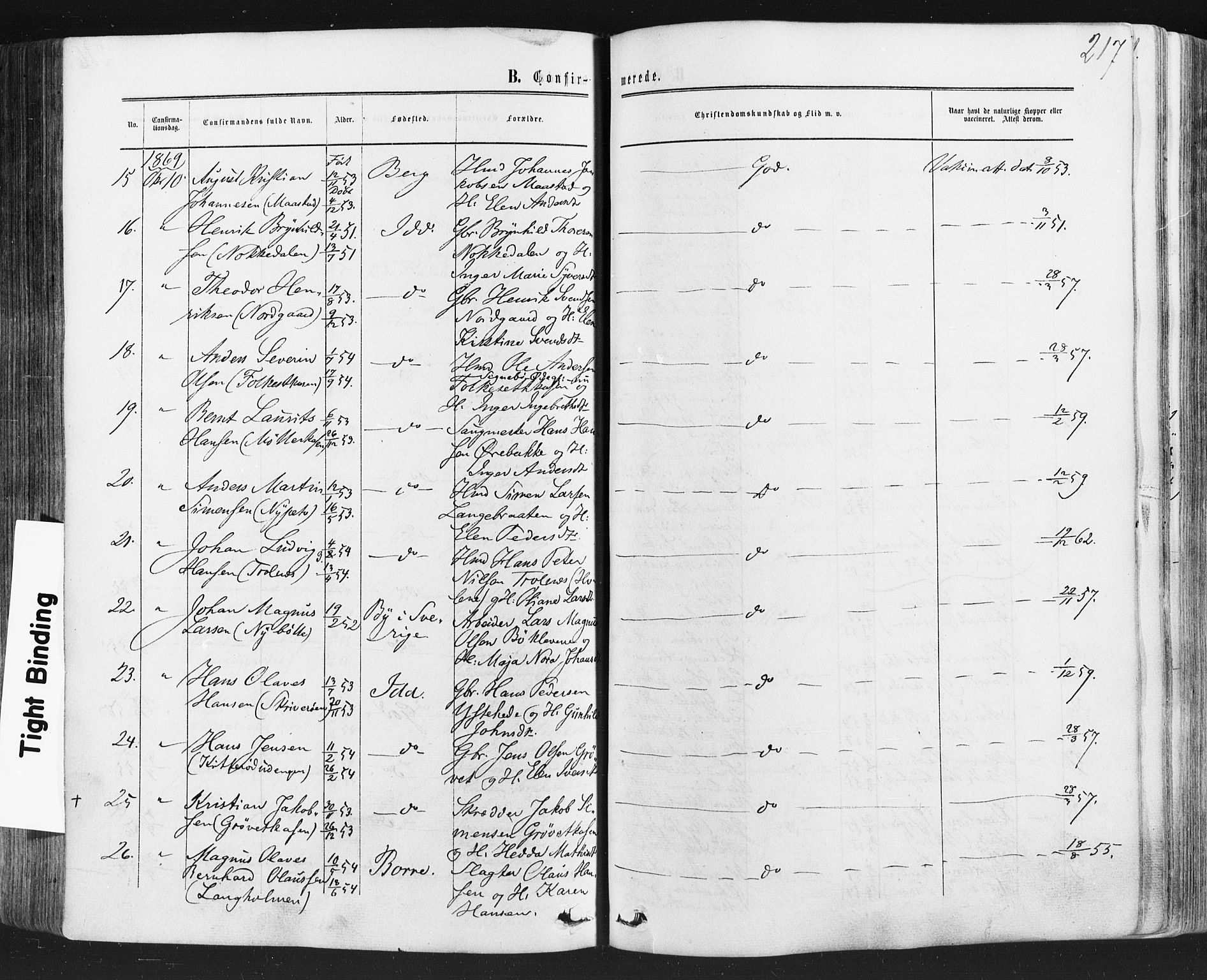 Idd prestekontor Kirkebøker, AV/SAO-A-10911/F/Fc/L0005: Parish register (official) no. III 5, 1861-1877, p. 217