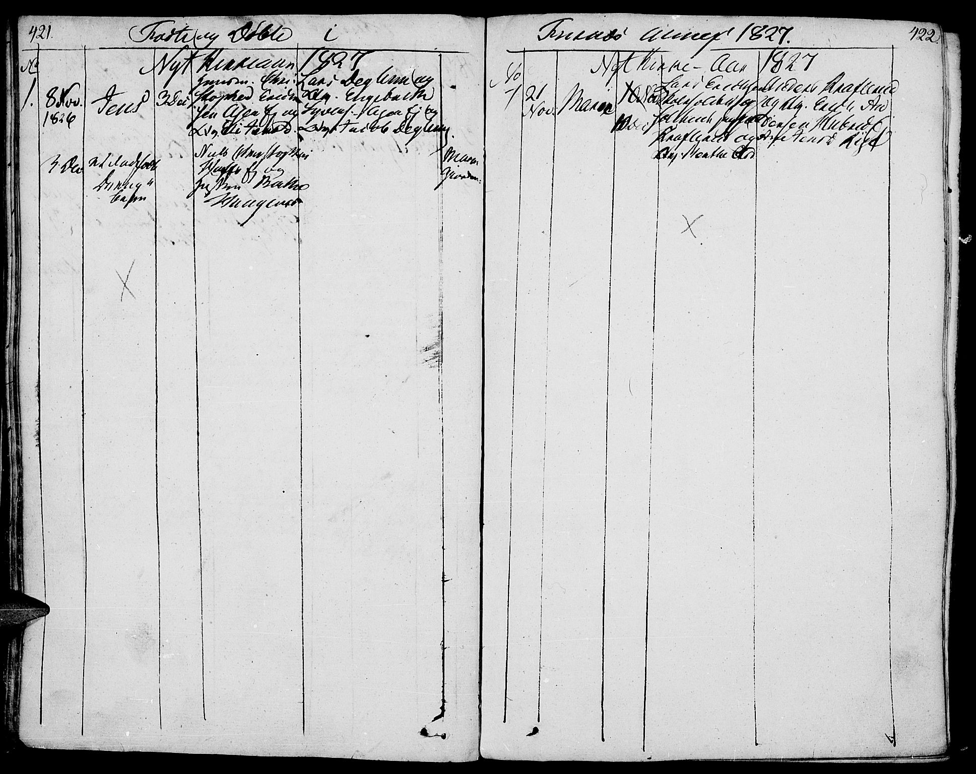 Vang prestekontor, Hedmark, AV/SAH-PREST-008/H/Ha/Haa/L0006: Parish register (official) no. 6 /2, 1810-1827, p. 421-422