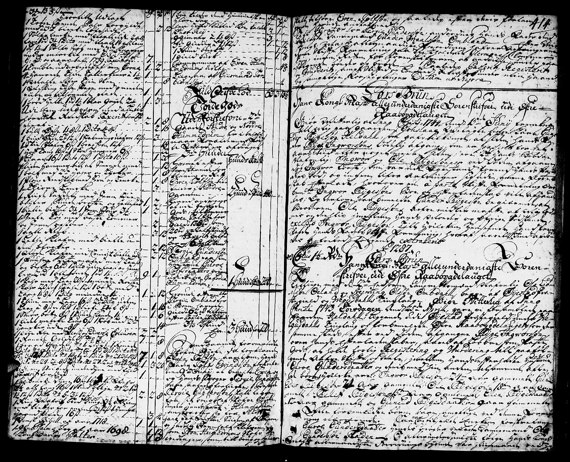Østre Råbyggelag sorenskriveri, AV/SAK-1221-0016/H/Hc/L0010: Skifteprotokoll nr 10 med register, 1738-1744, p. 413b-414a