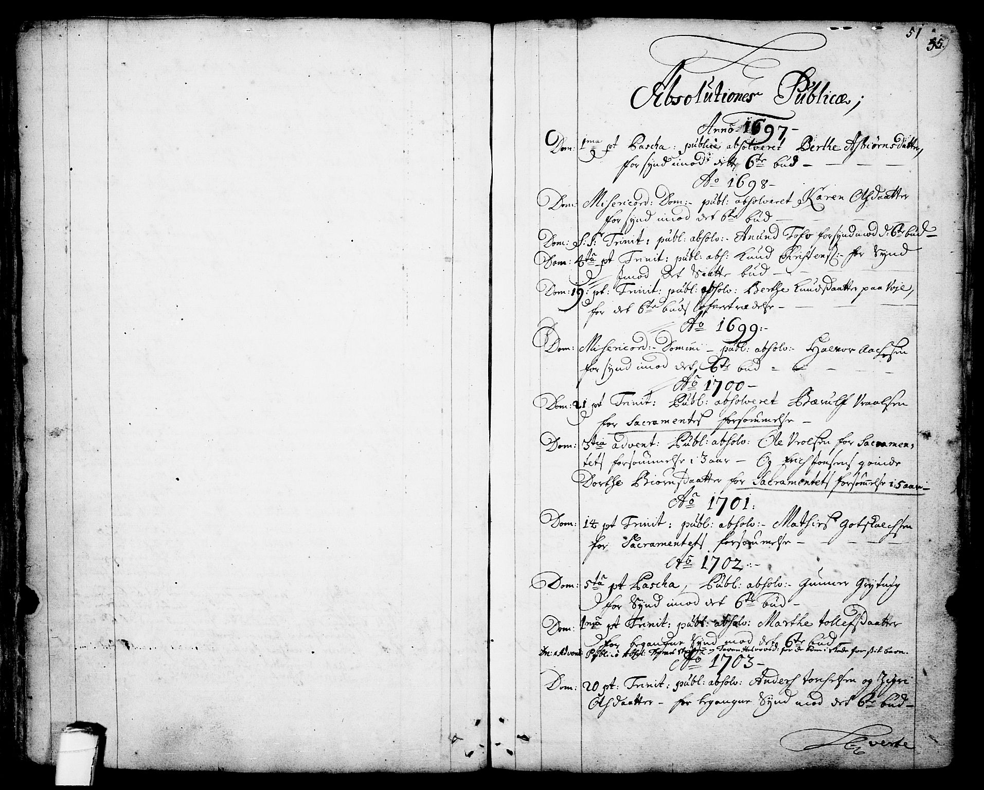 Drangedal kirkebøker, SAKO/A-258/F/Fa/L0001: Parish register (official) no. 1, 1697-1767, p. 51