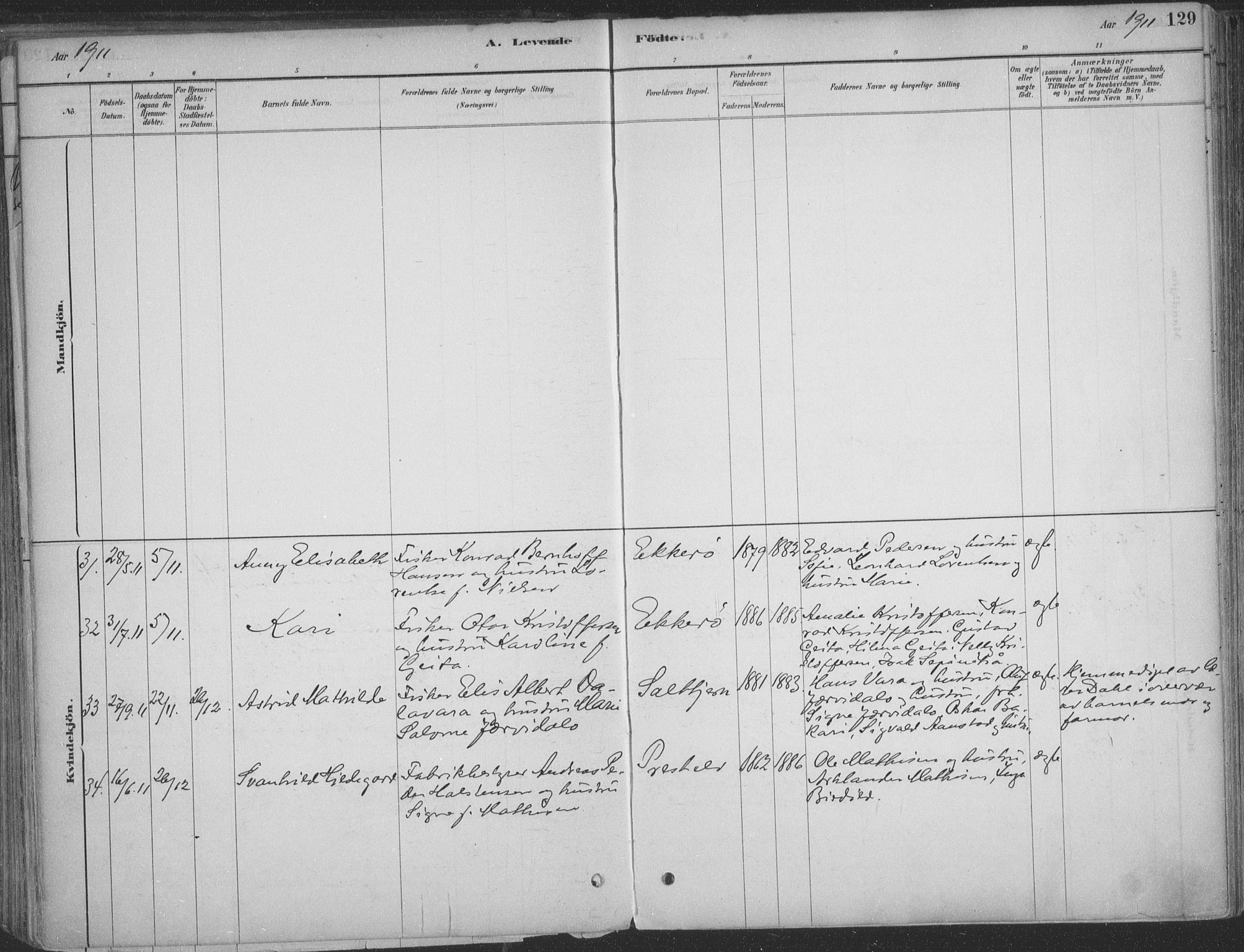 Vadsø sokneprestkontor, SATØ/S-1325/H/Ha/L0009kirke: Parish register (official) no. 9, 1881-1917, p. 129