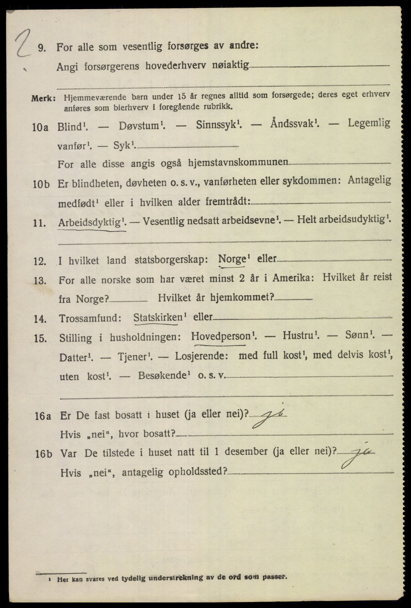 SAH, 1920 census for Heidal, 1920, p. 2019