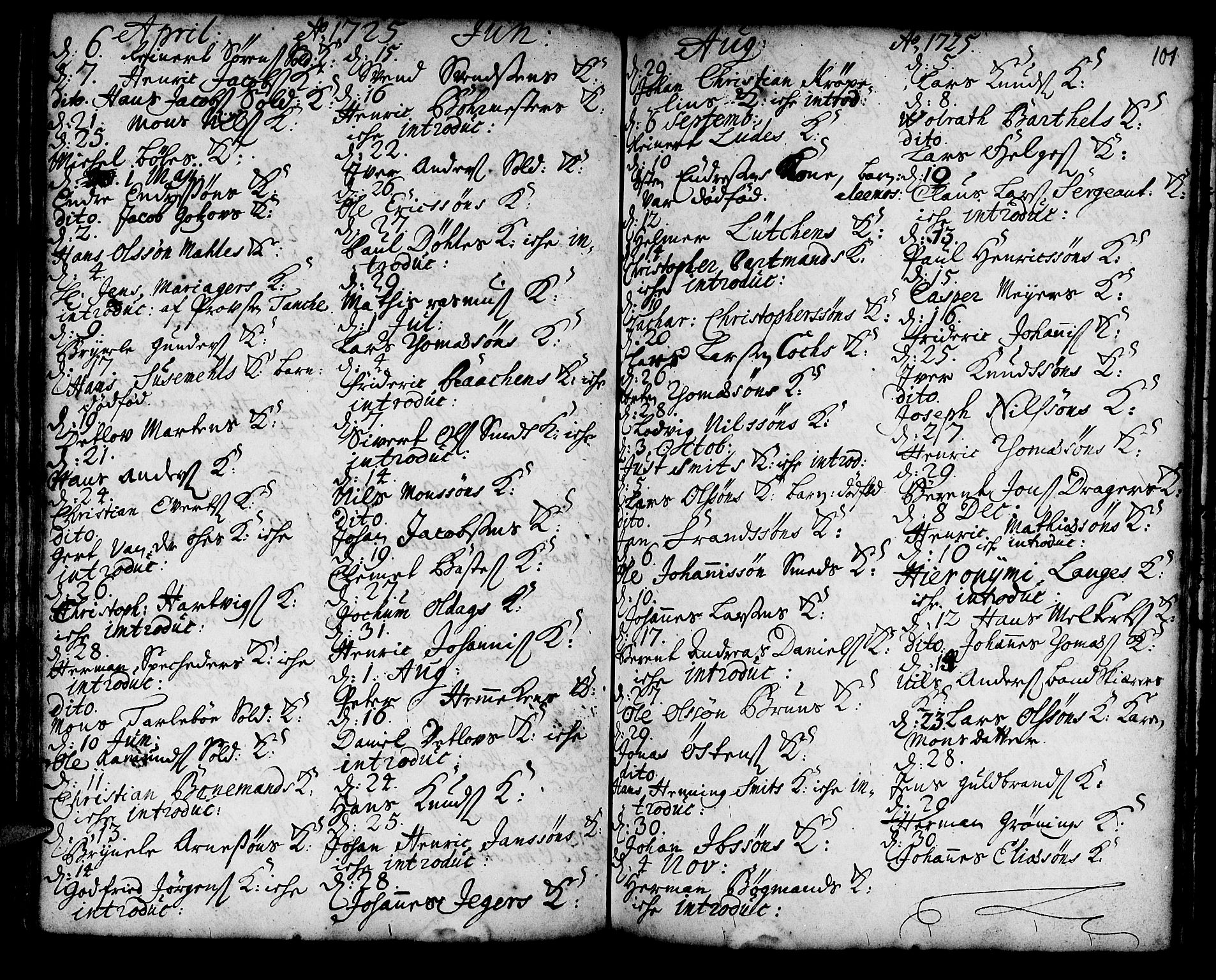 Korskirken sokneprestembete, AV/SAB-A-76101/H/Haa/L0008: Parish register (official) no. A 8, 1698-1747, p. 101