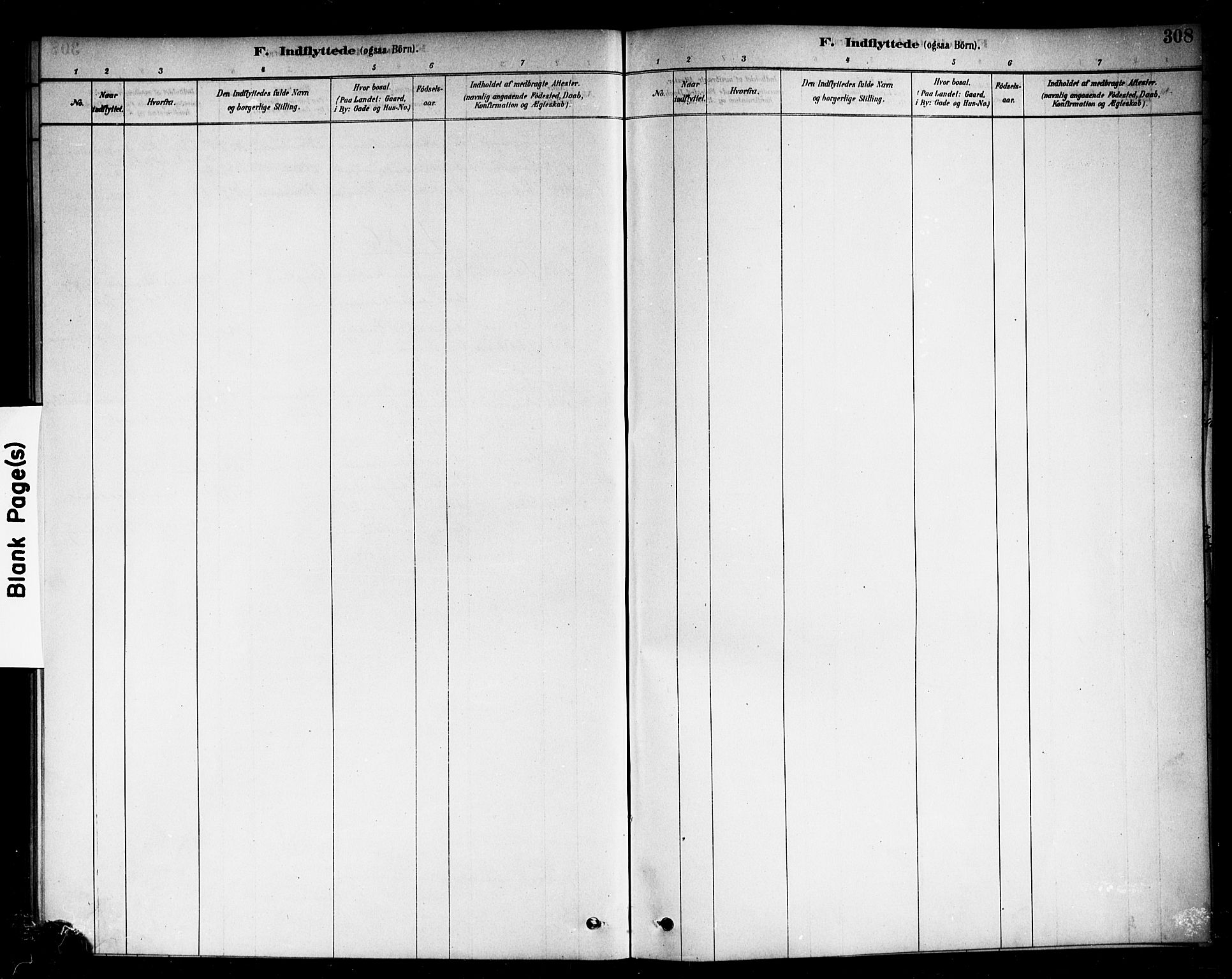 Berg prestekontor Kirkebøker, AV/SAO-A-10902/F/Fc/L0001: Parish register (official) no. III 1, 1878-1887, p. 308