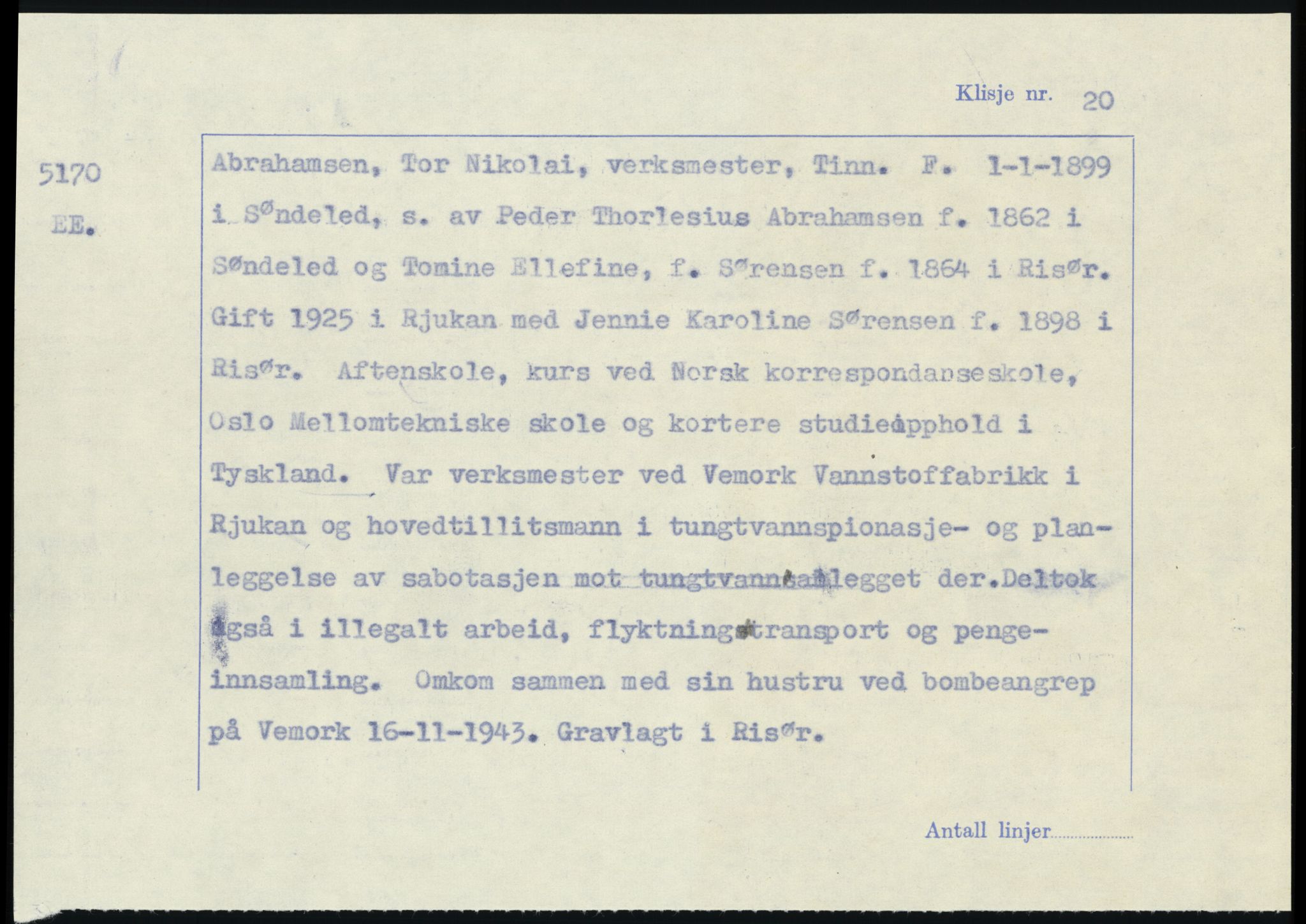 Sosialdepartementet, Våre Falne, RA/S-1708/E/Ee/L0025: Personmapper: Abelsen 01 - Amundsen, H. 65, 1945-1951, p. 361