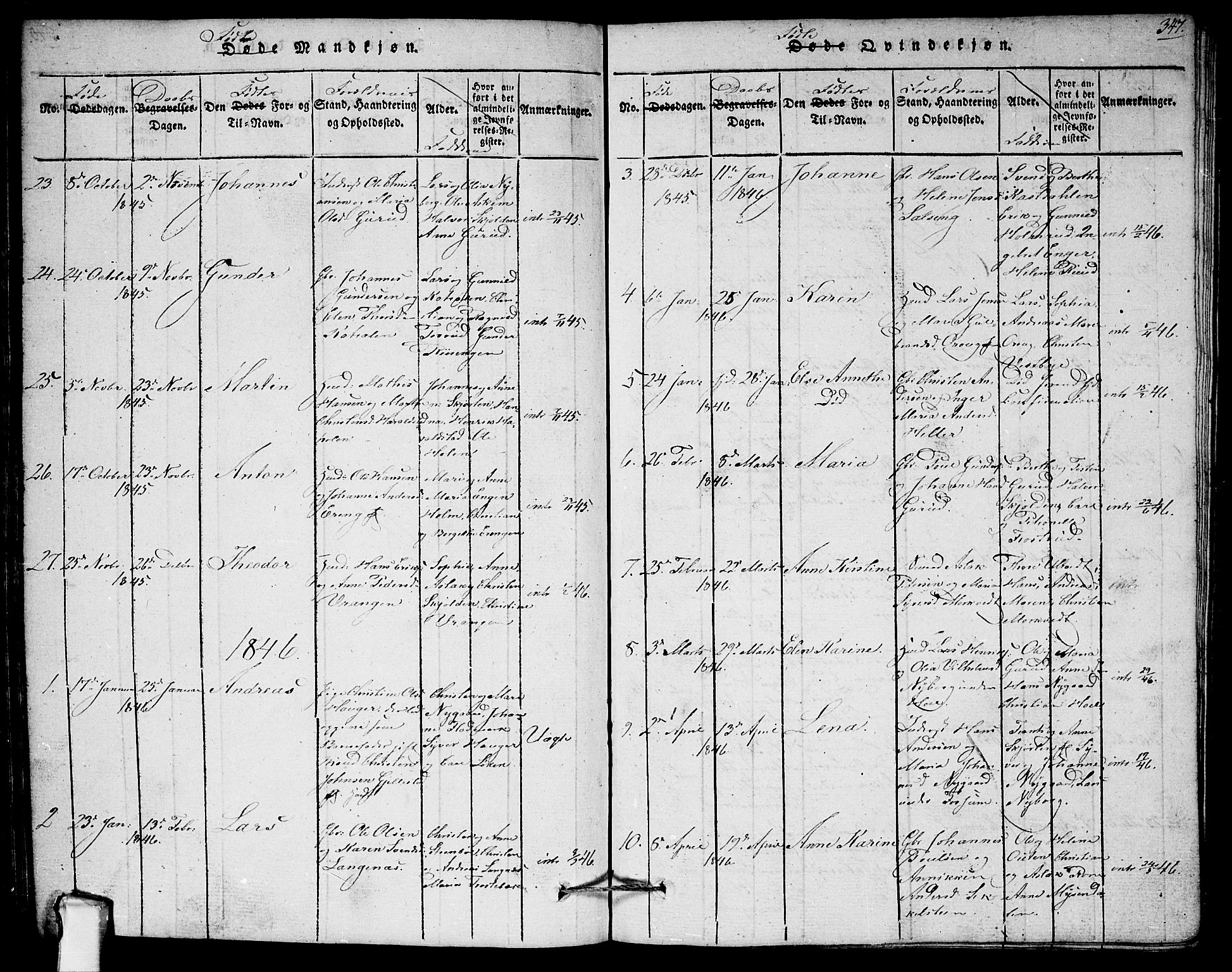 Askim prestekontor Kirkebøker, AV/SAO-A-10900/G/Ga/L0001: Parish register (copy) no. 1, 1817-1846, p. 346-347