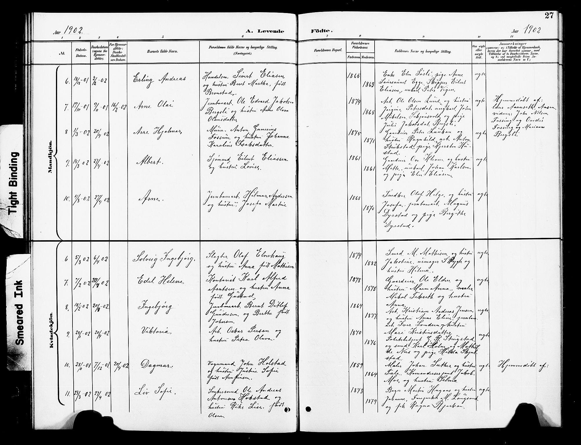 Ministerialprotokoller, klokkerbøker og fødselsregistre - Nord-Trøndelag, SAT/A-1458/739/L0375: Parish register (copy) no. 739C03, 1898-1908, p. 27