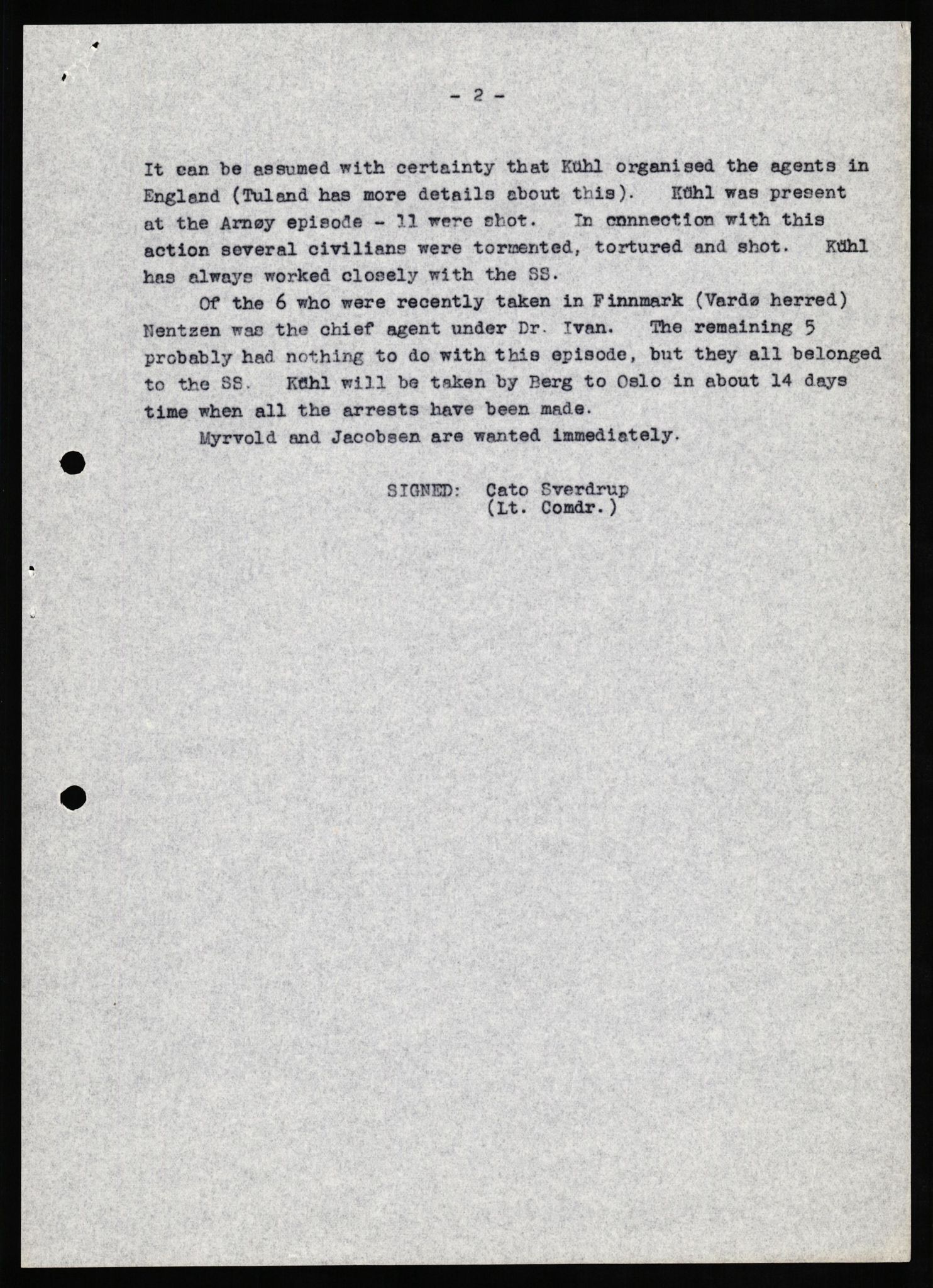 Forsvaret, Forsvarets overkommando II, AV/RA-RAFA-3915/D/Db/L0019: CI Questionaires. Tyske okkupasjonsstyrker i Norge. Tyskere., 1945-1946, p. 47