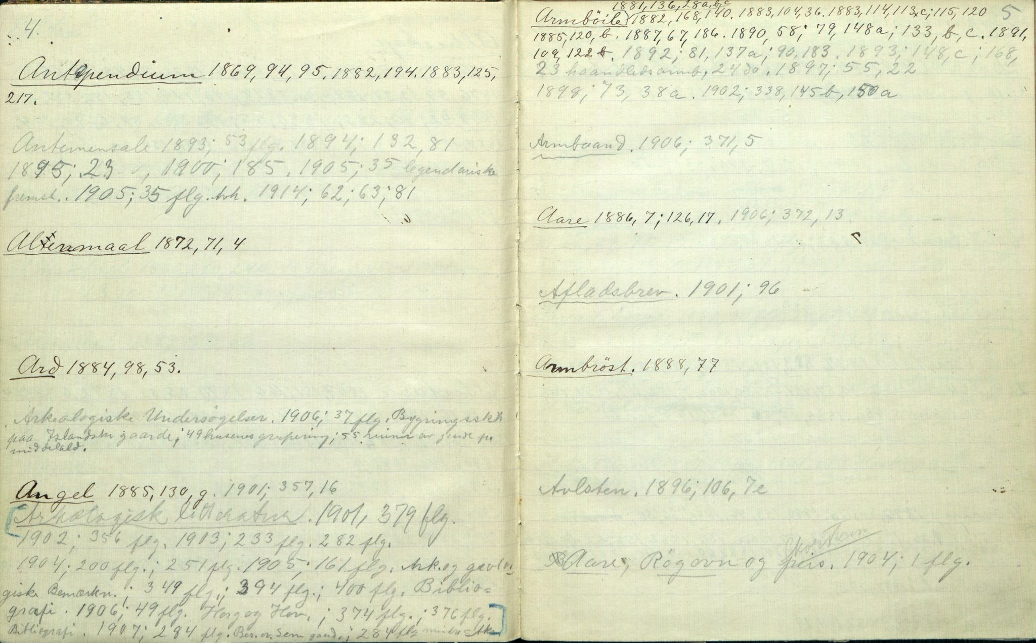 Rikard Berge, TEMU/TGM-A-1003/H/L0094: 94: Katalog over Foreningen til norske fortidsminnemerkers Bevarings Aaresberetninger ll, 1918-1919, p. 4-5