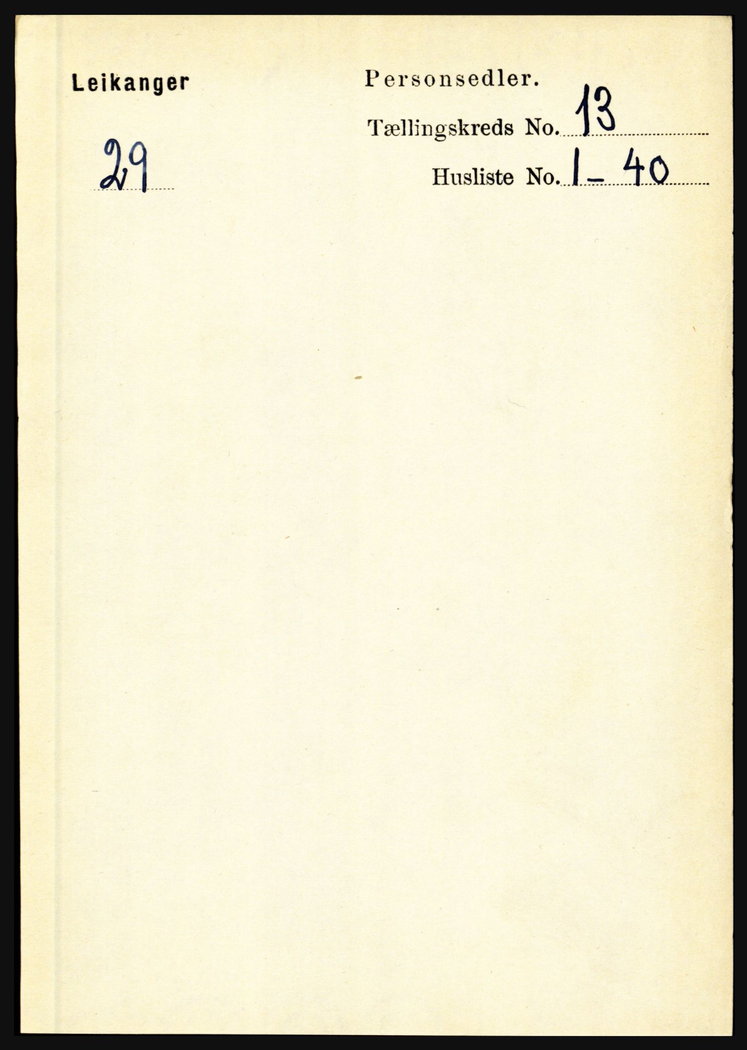 RA, 1891 census for 1419 Leikanger, 1891, p. 2454