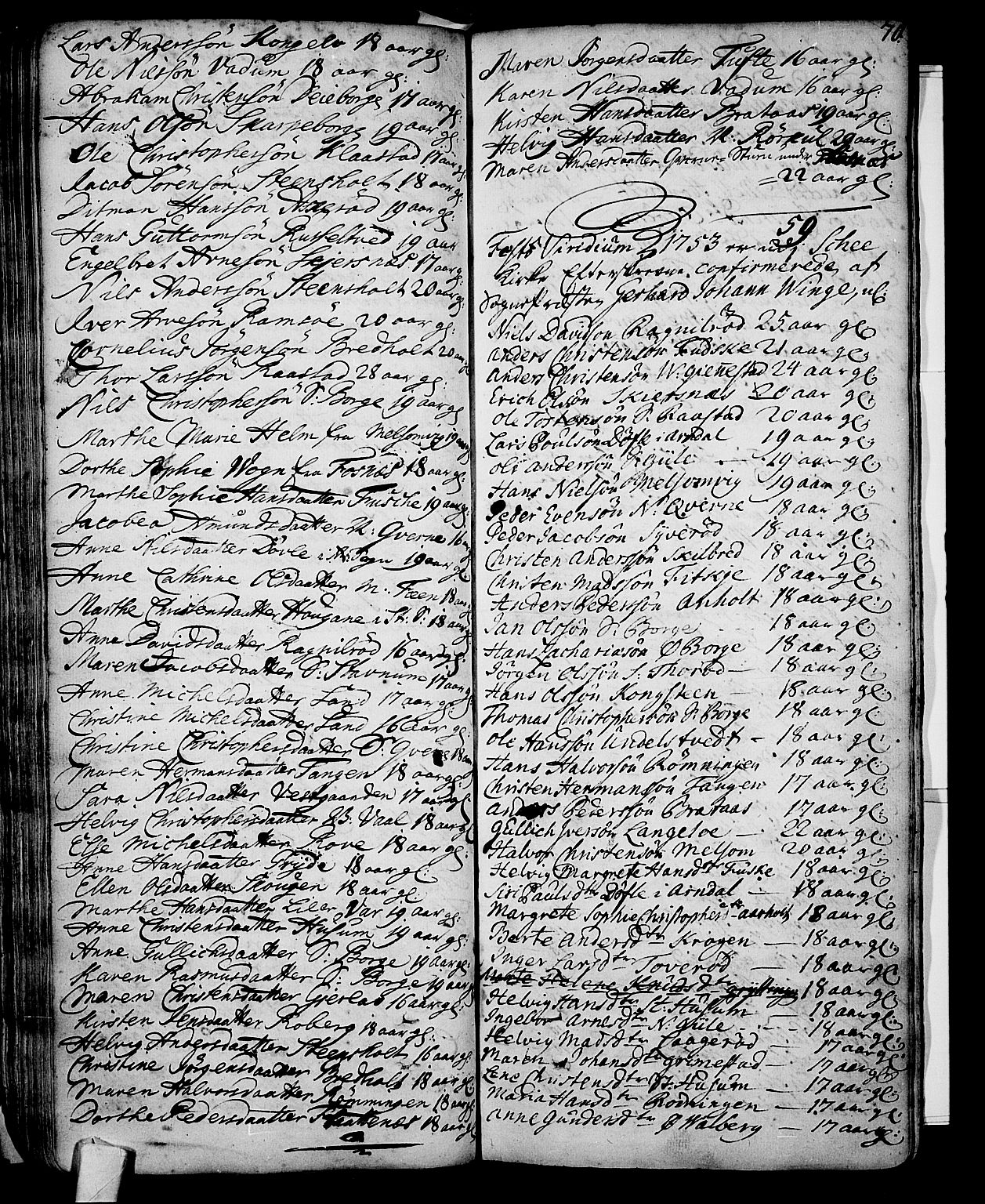 Stokke kirkebøker, AV/SAKO-A-320/F/Fa/L0002: Parish register (official) no. I 2, 1732-1770, p. 70