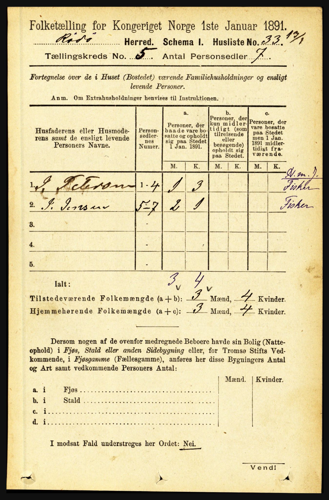 RA, 1891 census for 1836 Rødøy, 1891, p. 2379