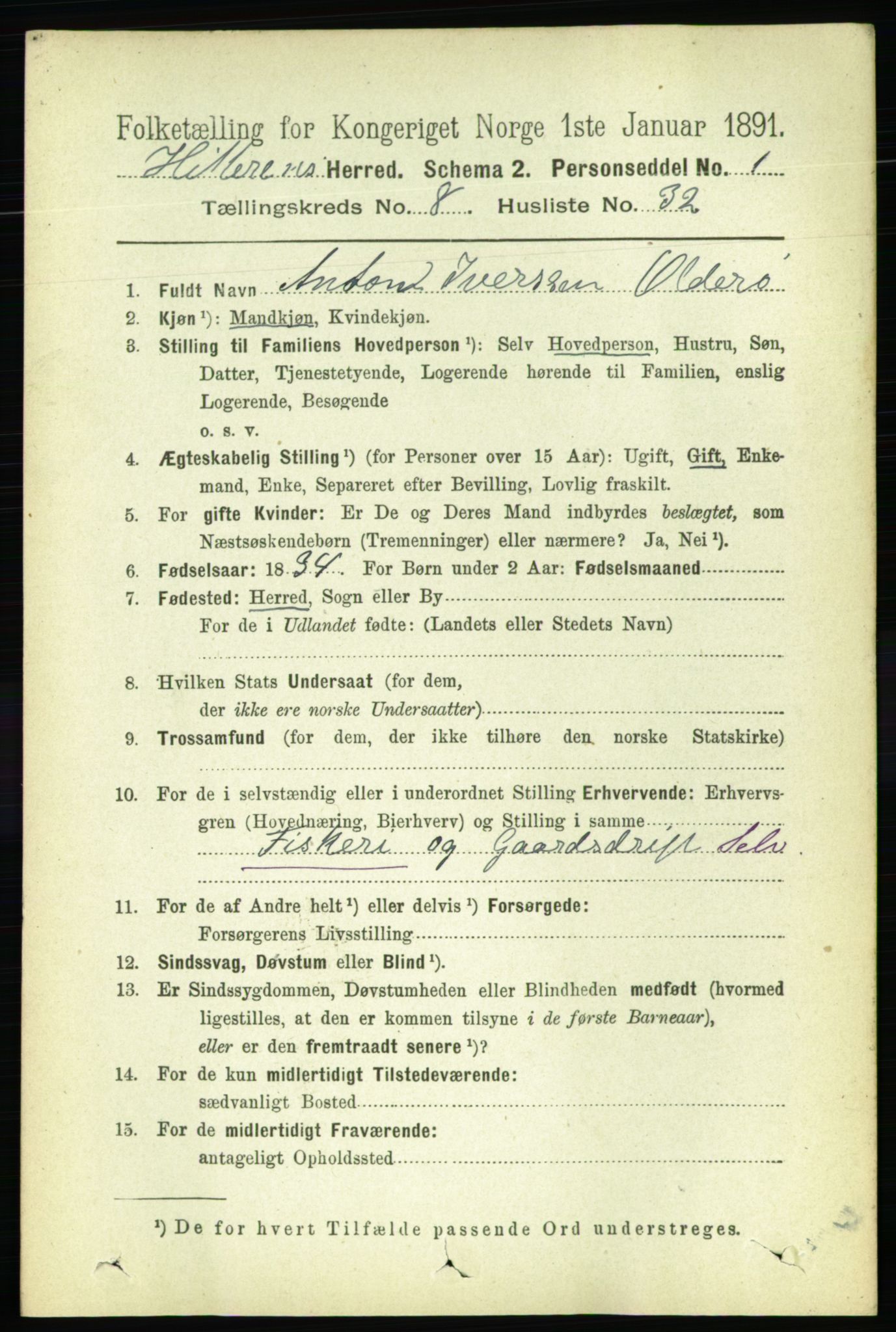 RA, 1891 census for 1617 Hitra, 1891, p. 1660