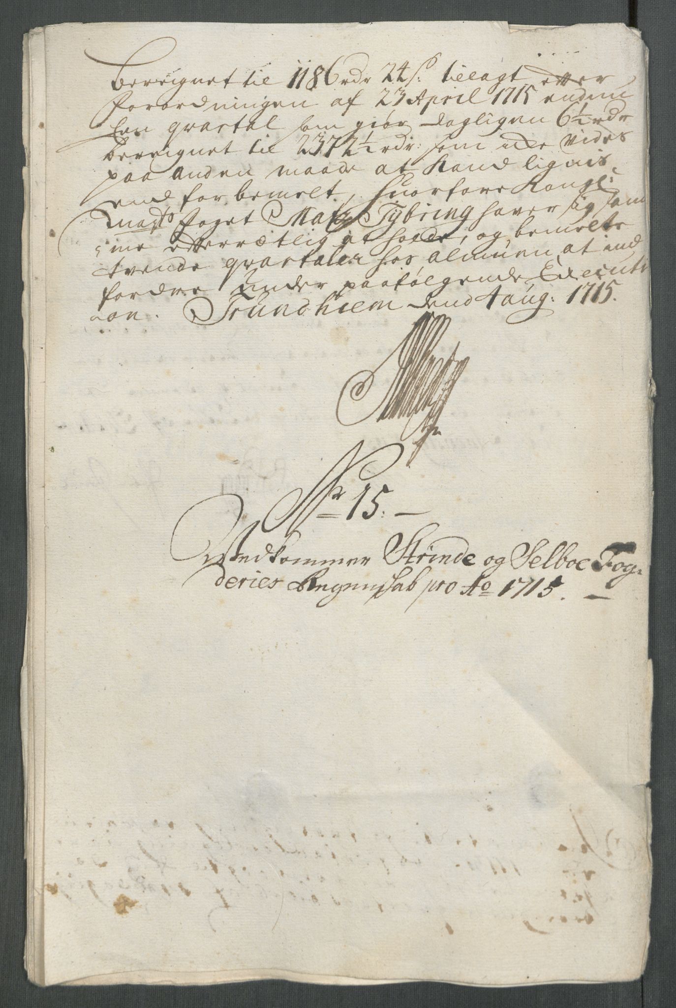 Rentekammeret inntil 1814, Reviderte regnskaper, Fogderegnskap, AV/RA-EA-4092/R61/L4115: Fogderegnskap Strinda og Selbu, 1715-1716, p. 137