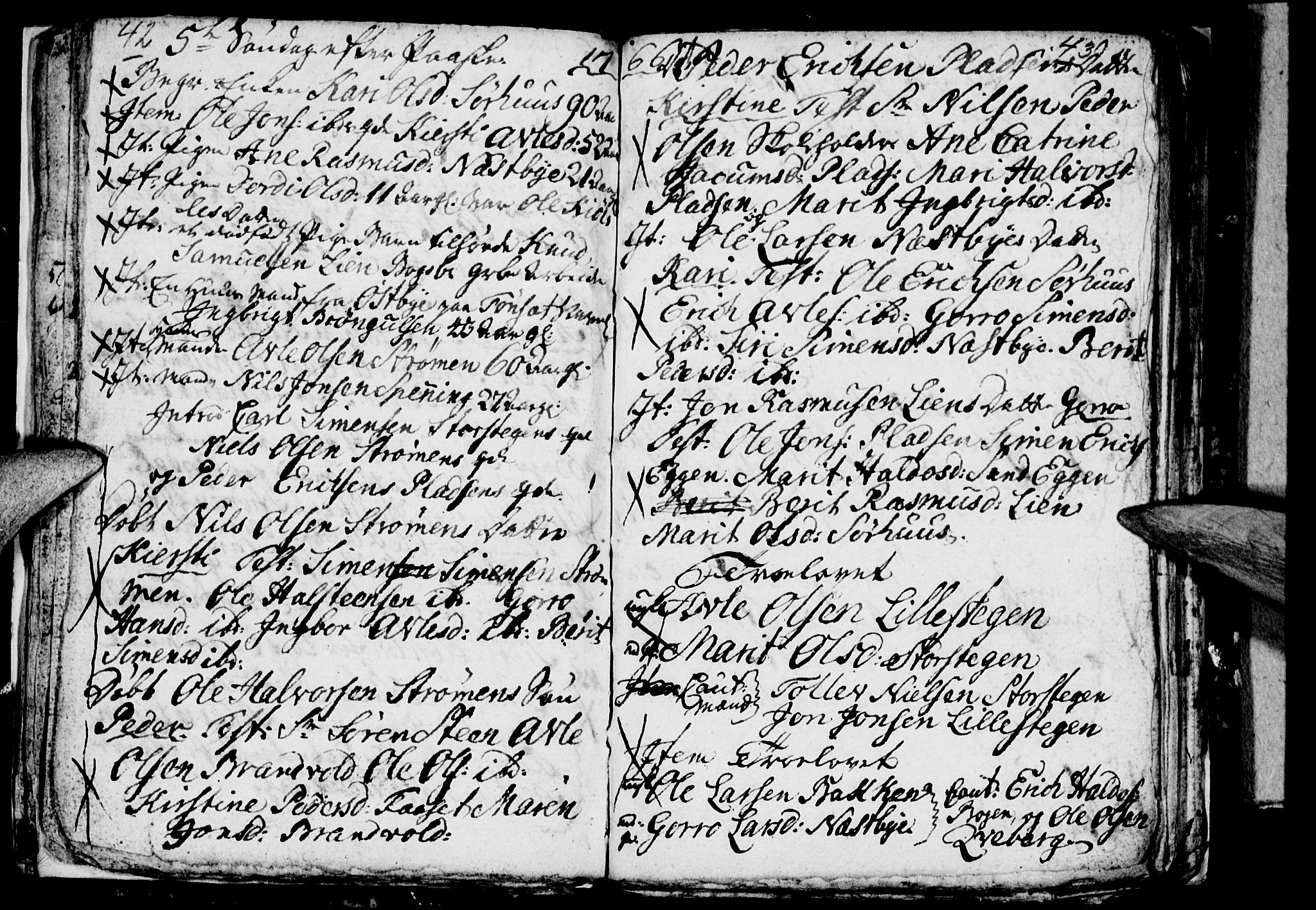 Tynset prestekontor, AV/SAH-PREST-058/H/Ha/Haa/L0007: Parish register (official) no. 7, 1764-1769, p. 42-43