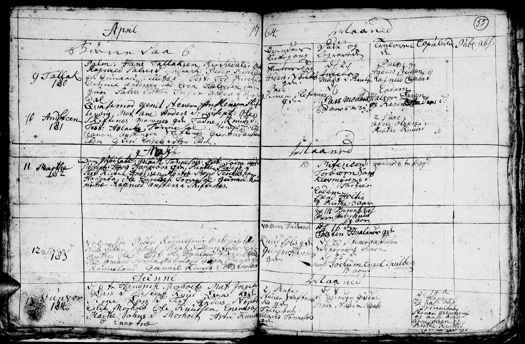 Hommedal sokneprestkontor, AV/SAK-1111-0023/F/Fb/Fbb/L0001: Parish register (copy) no. B 1, 1753-1791, p. 55