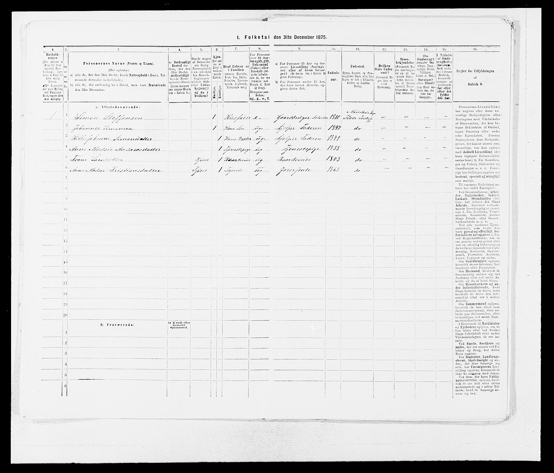 SAB, 1875 census for 1432P Førde, 1875, p. 1328