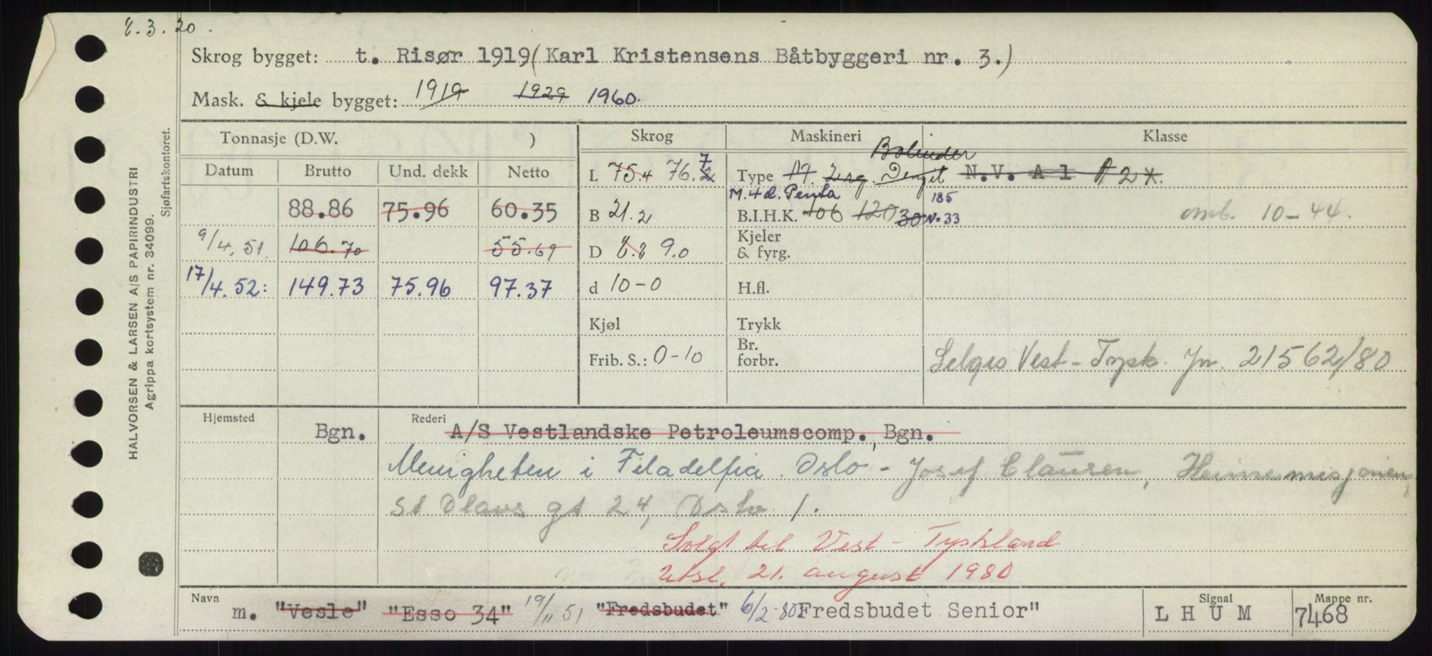 Sjøfartsdirektoratet med forløpere, Skipsmålingen, RA/S-1627/H/Hd/L0011: Fartøy, Fla-Får, p. 349