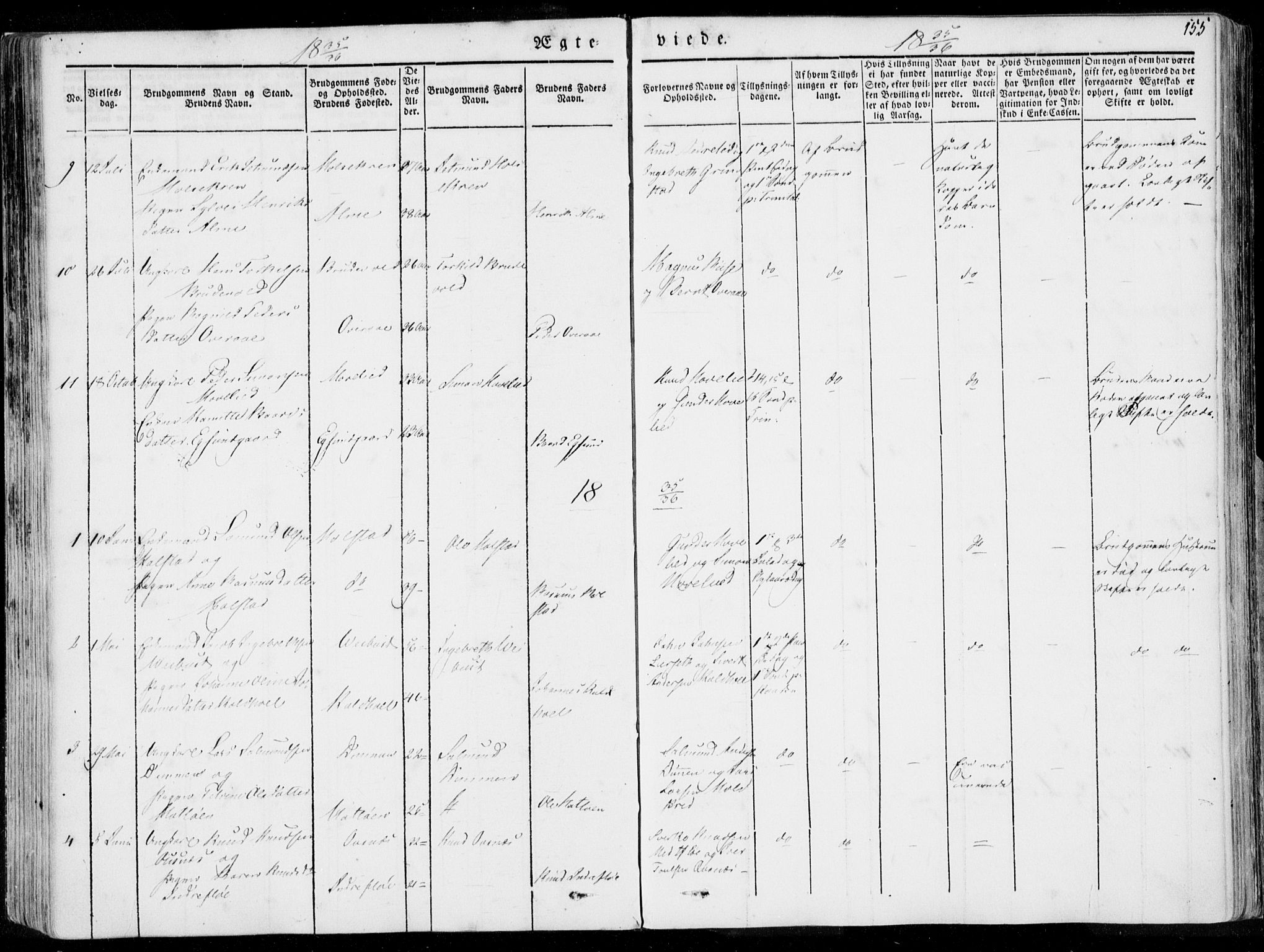 Ministerialprotokoller, klokkerbøker og fødselsregistre - Møre og Romsdal, AV/SAT-A-1454/509/L0104: Parish register (official) no. 509A02, 1833-1847, p. 155