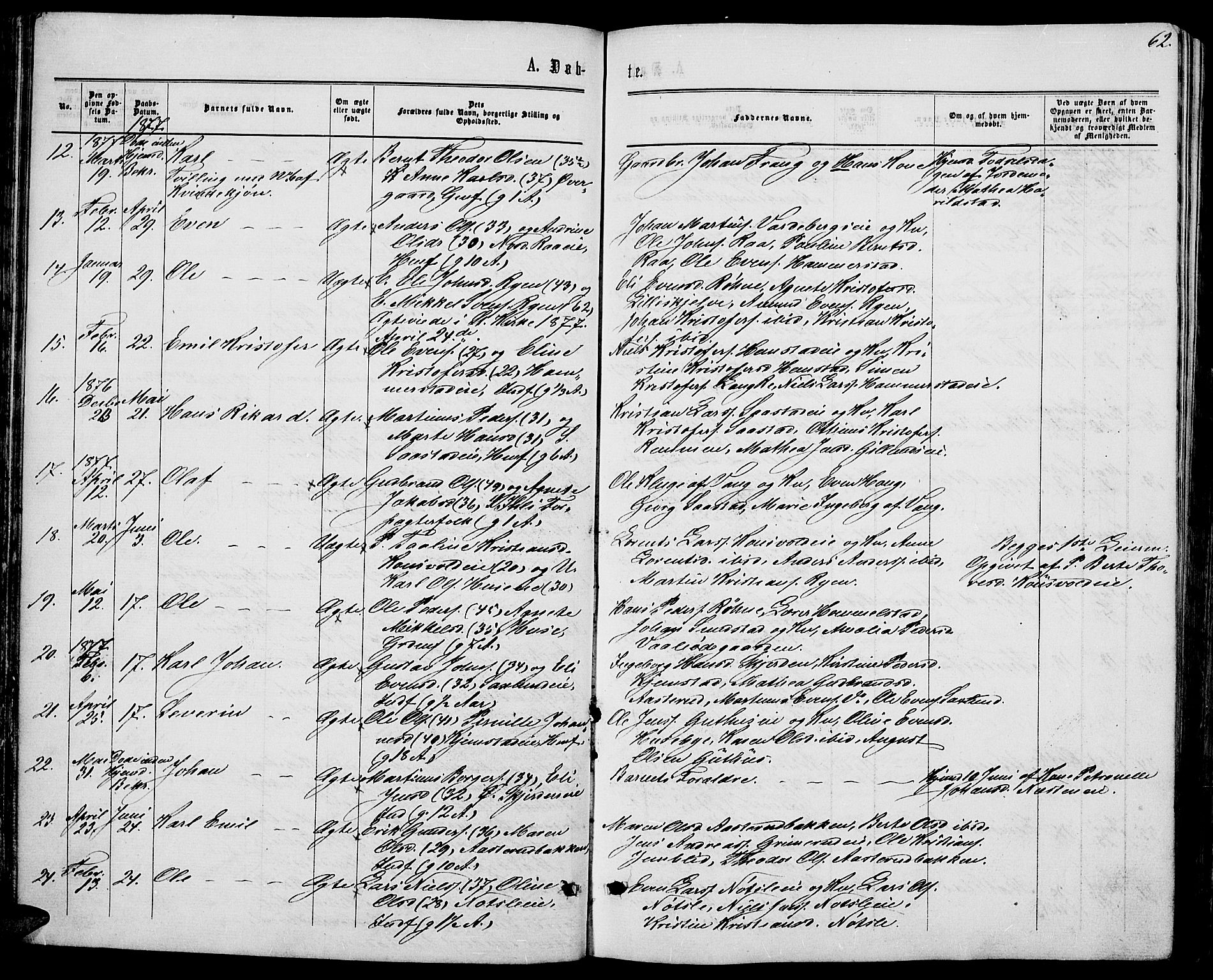 Stange prestekontor, AV/SAH-PREST-002/L/L0006: Parish register (copy) no. 6, 1864-1882, p. 62