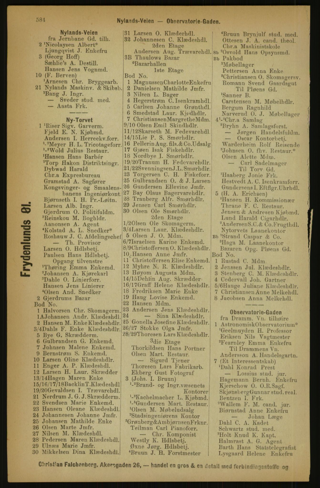 Kristiania/Oslo adressebok, PUBL/-, 1891, p. 584