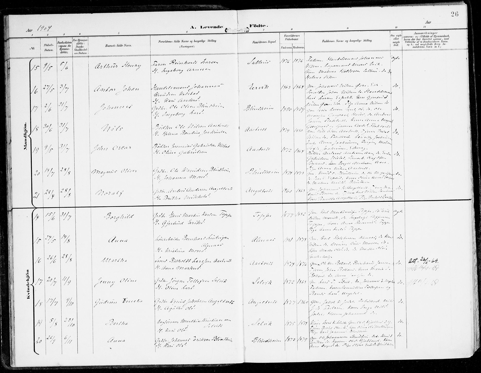 Hamre sokneprestembete, AV/SAB-A-75501/H/Ha/Haa/Haad/L0002: Parish register (official) no. D 2, 1899-1916, p. 26